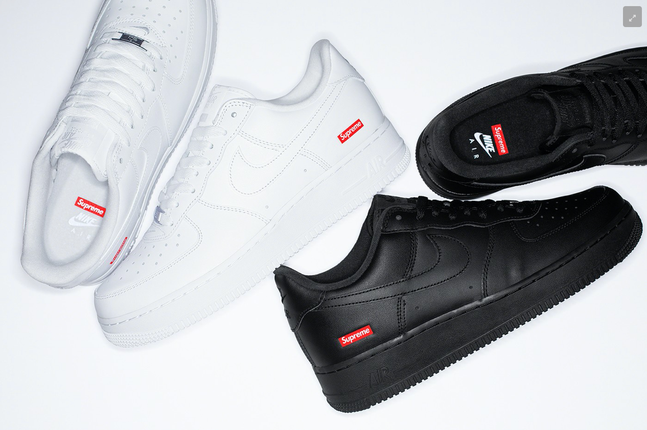 SUPREME'S BOGO-STAMPED AIR FORCE 1 LOWS DROPS THIS WEEK