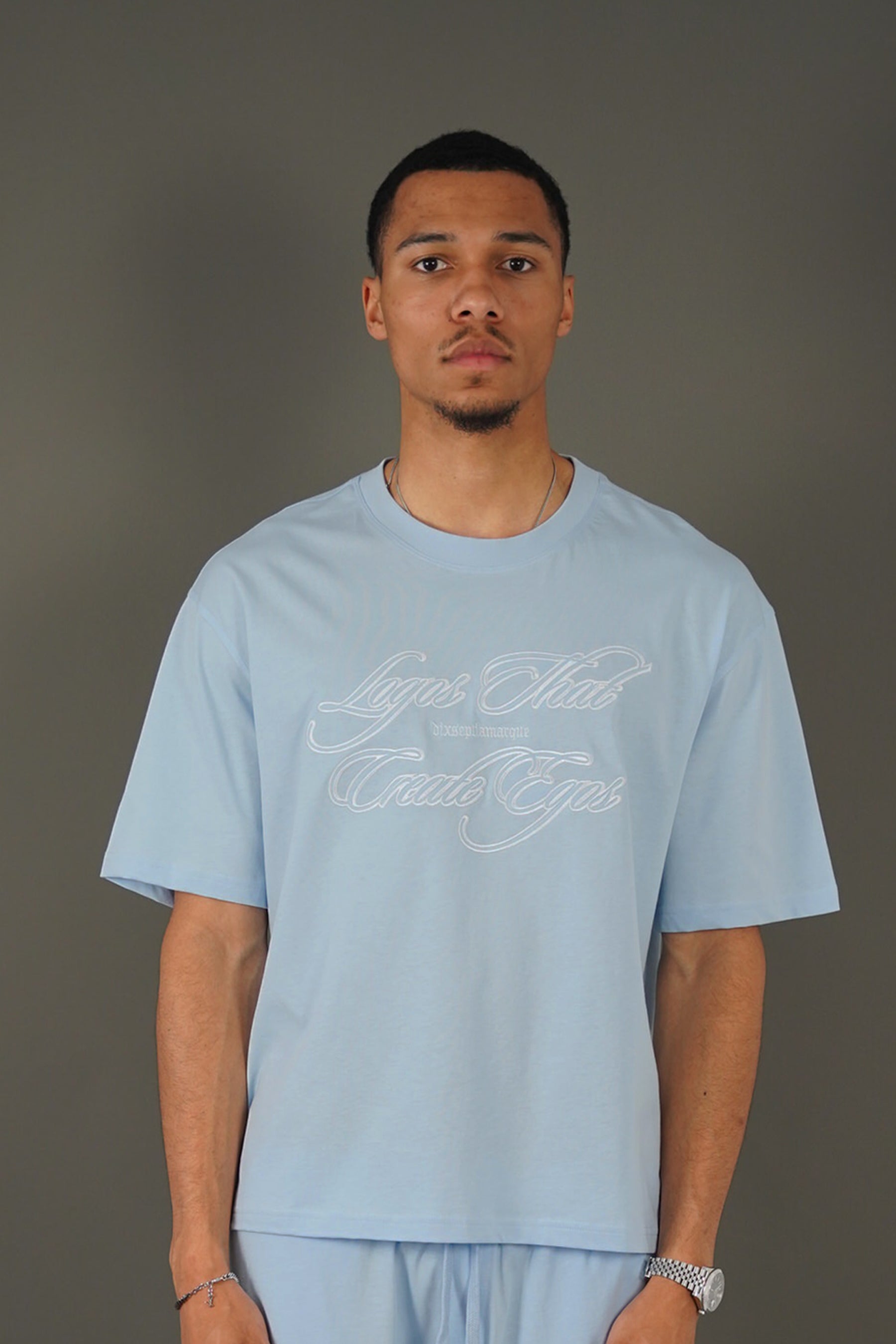 Baby Blue Seventeen Tshirt Short Set