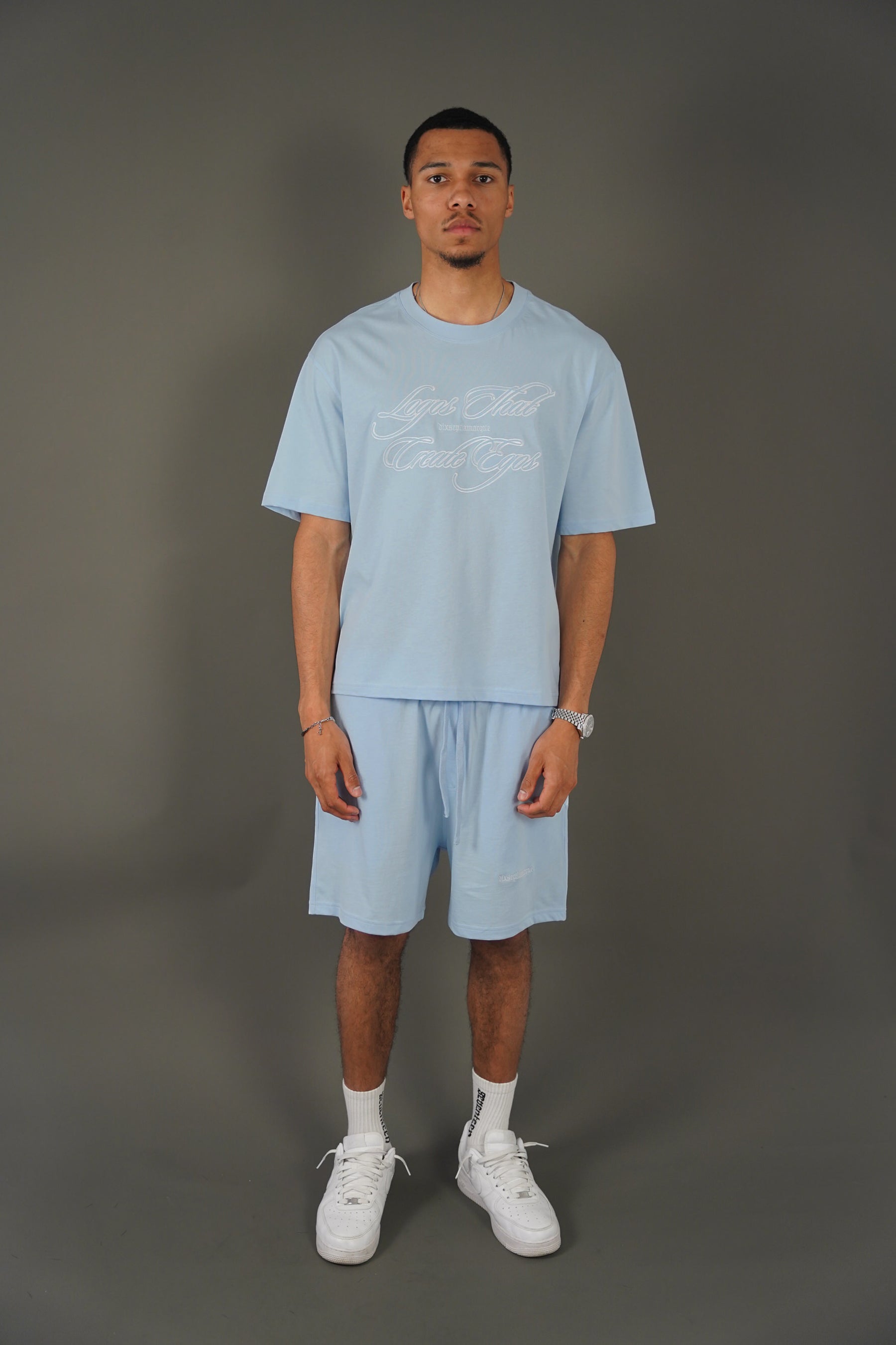 Baby Blue Seventeen Tshirt Short Set