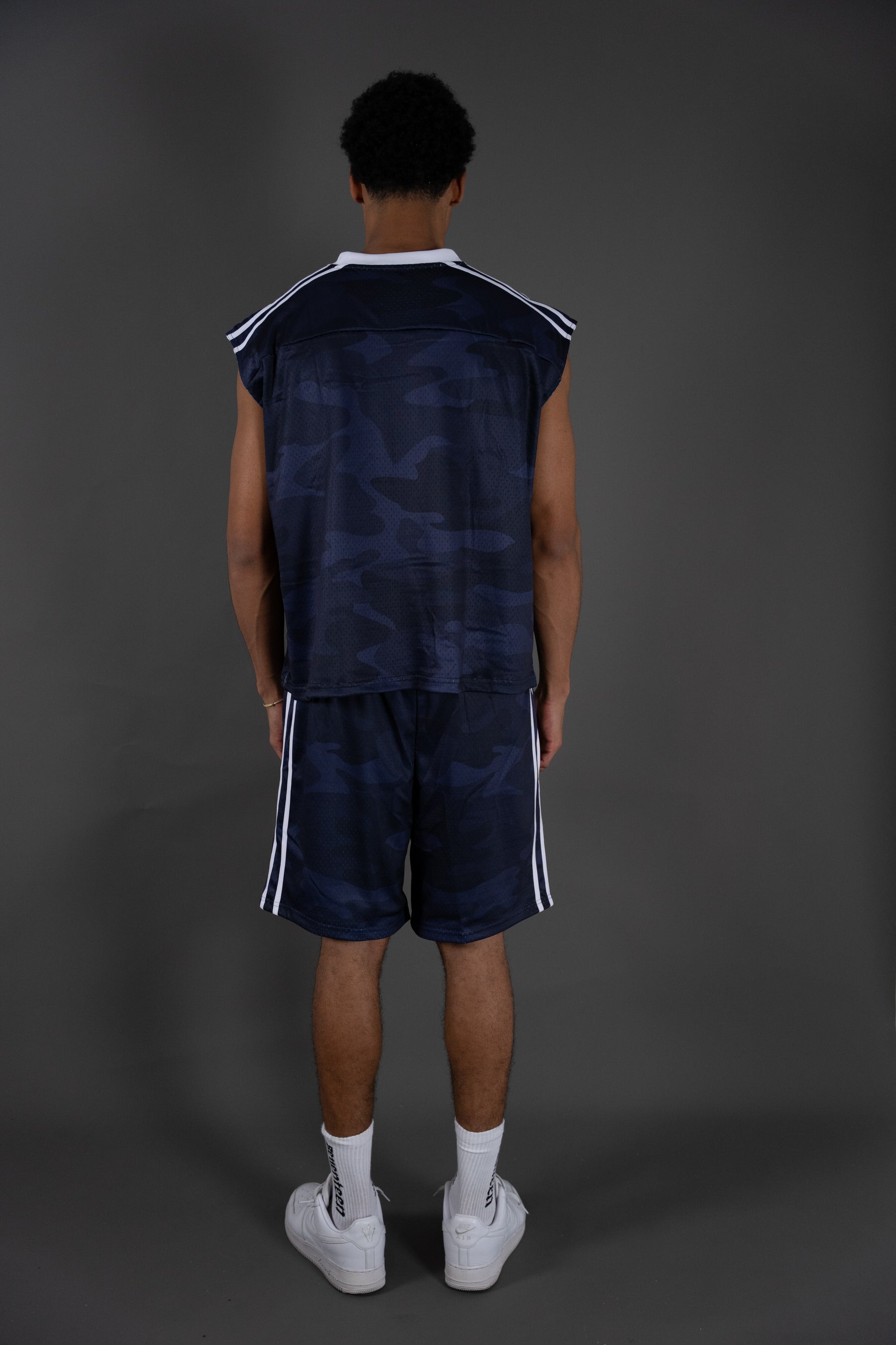 Dans La Legende Navy Sleeveless Mesh Jersey