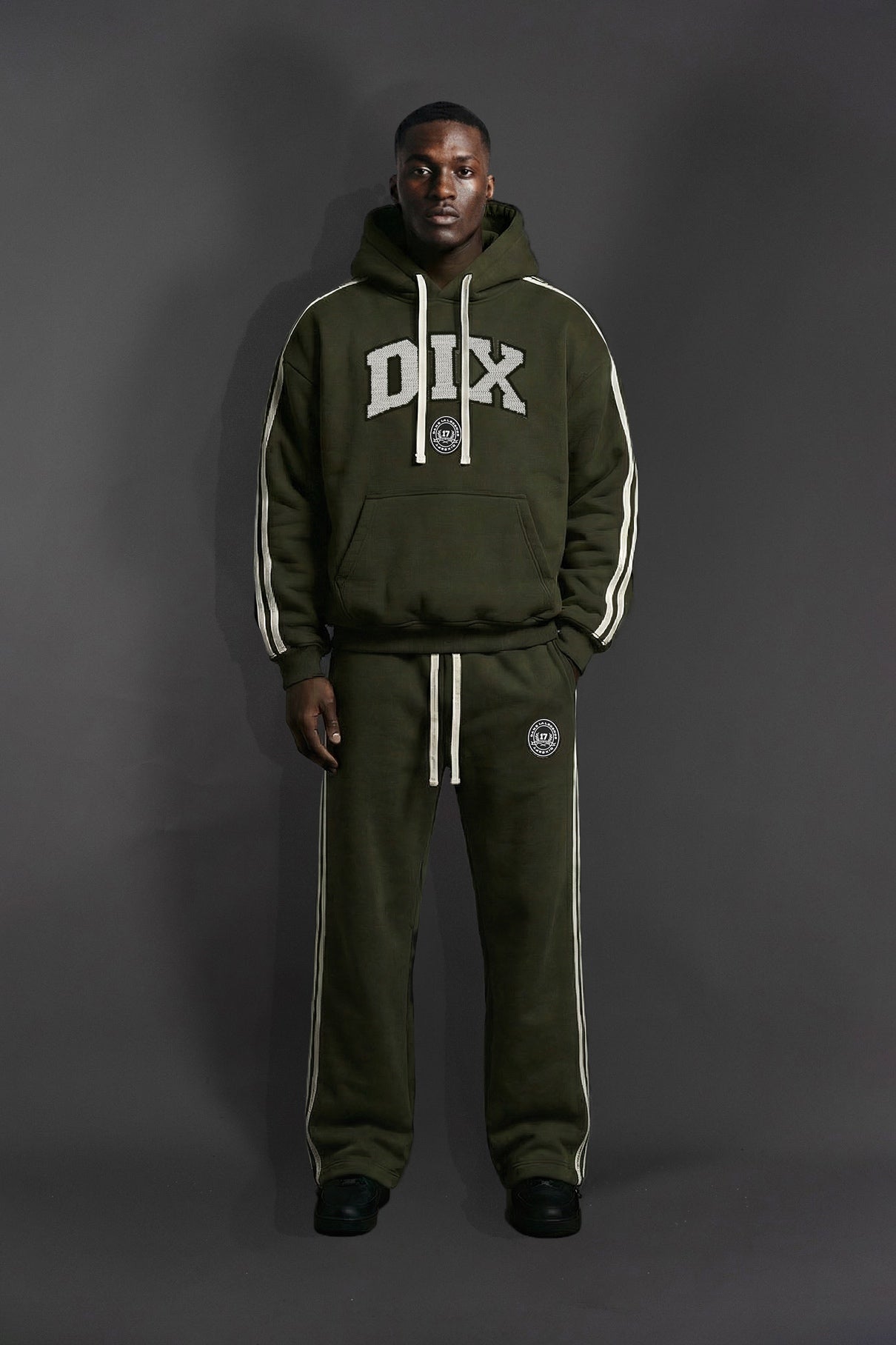 Khaki Dix College Loose Fit Pants