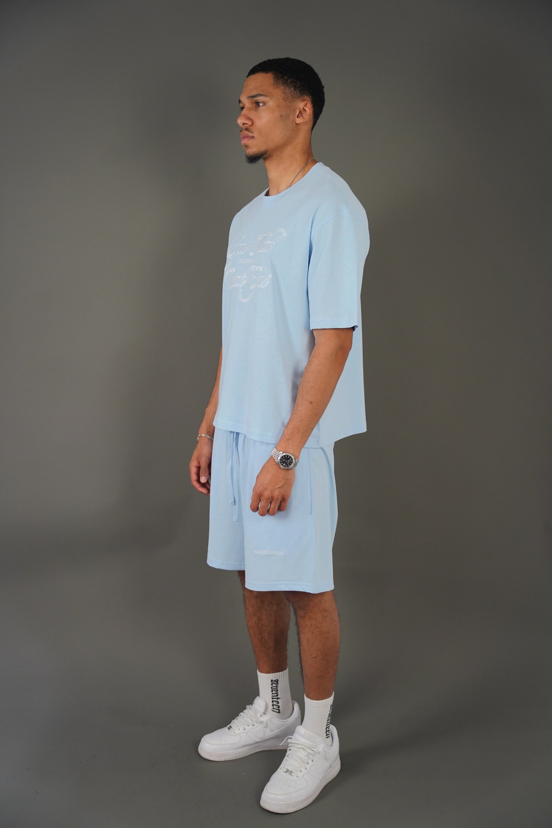 Baby Blue Seventeen Tshirt Short Set