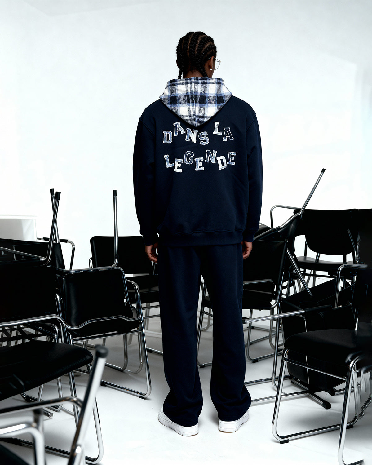 Dix Sept 17 Navy Flannel Hoodie