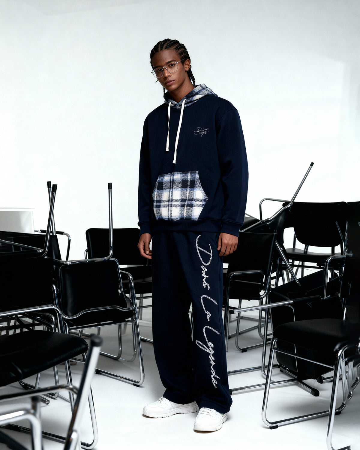 Dix Sept 17 Navy Flannel Hoodie