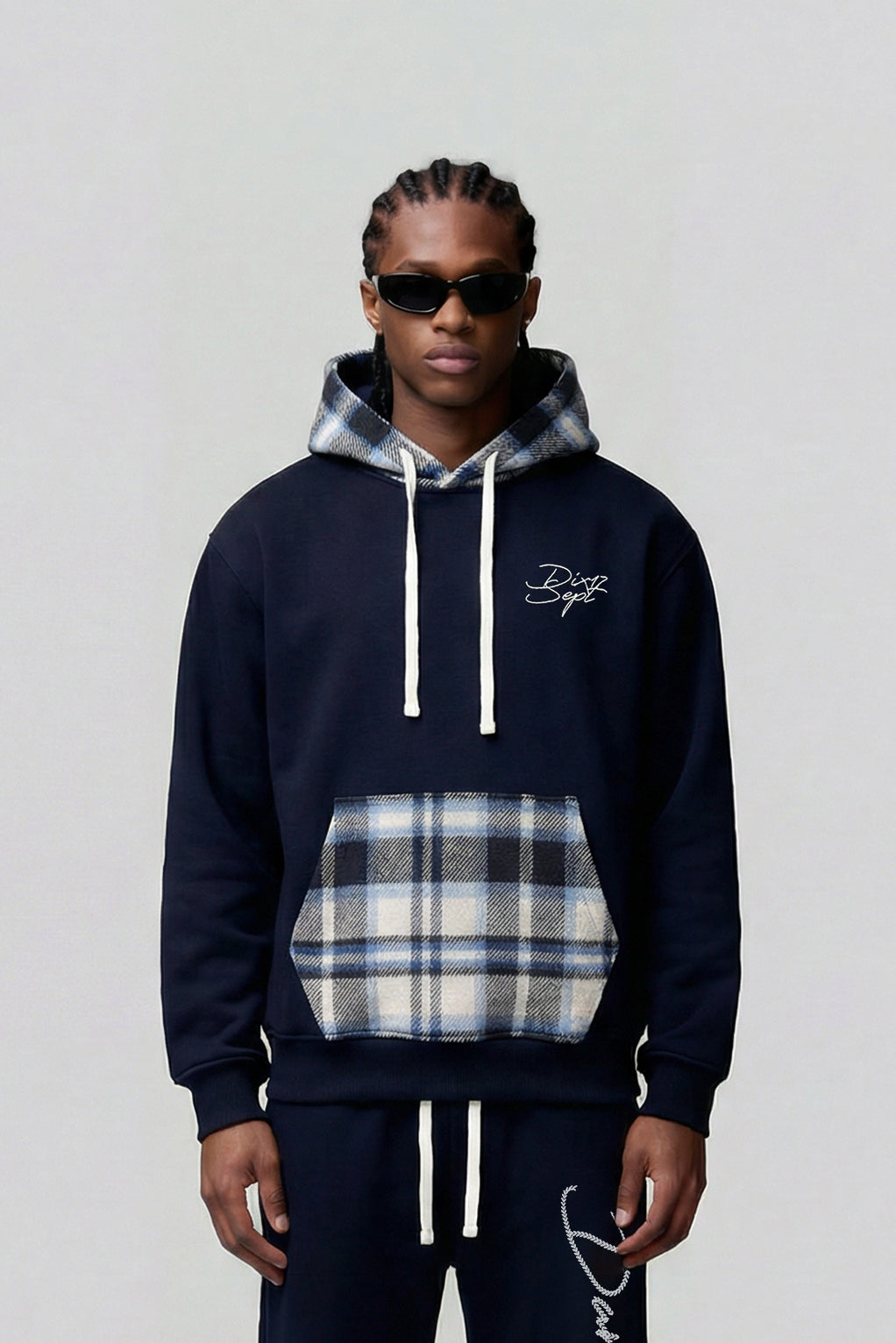 Dix Sept 17 Navy Flannel Hoodie