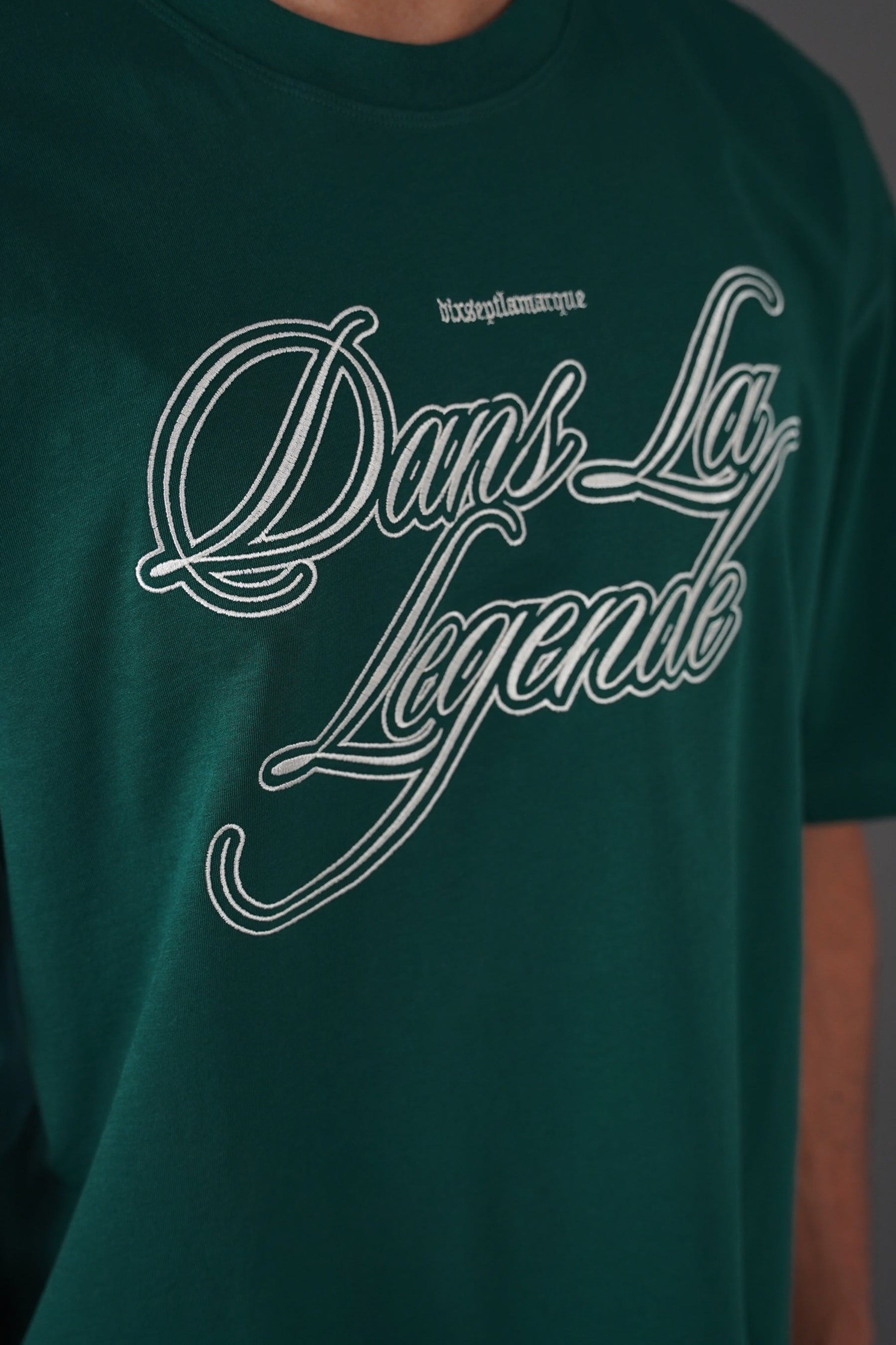 Dans La Legende Embroidered Green T-Shirt