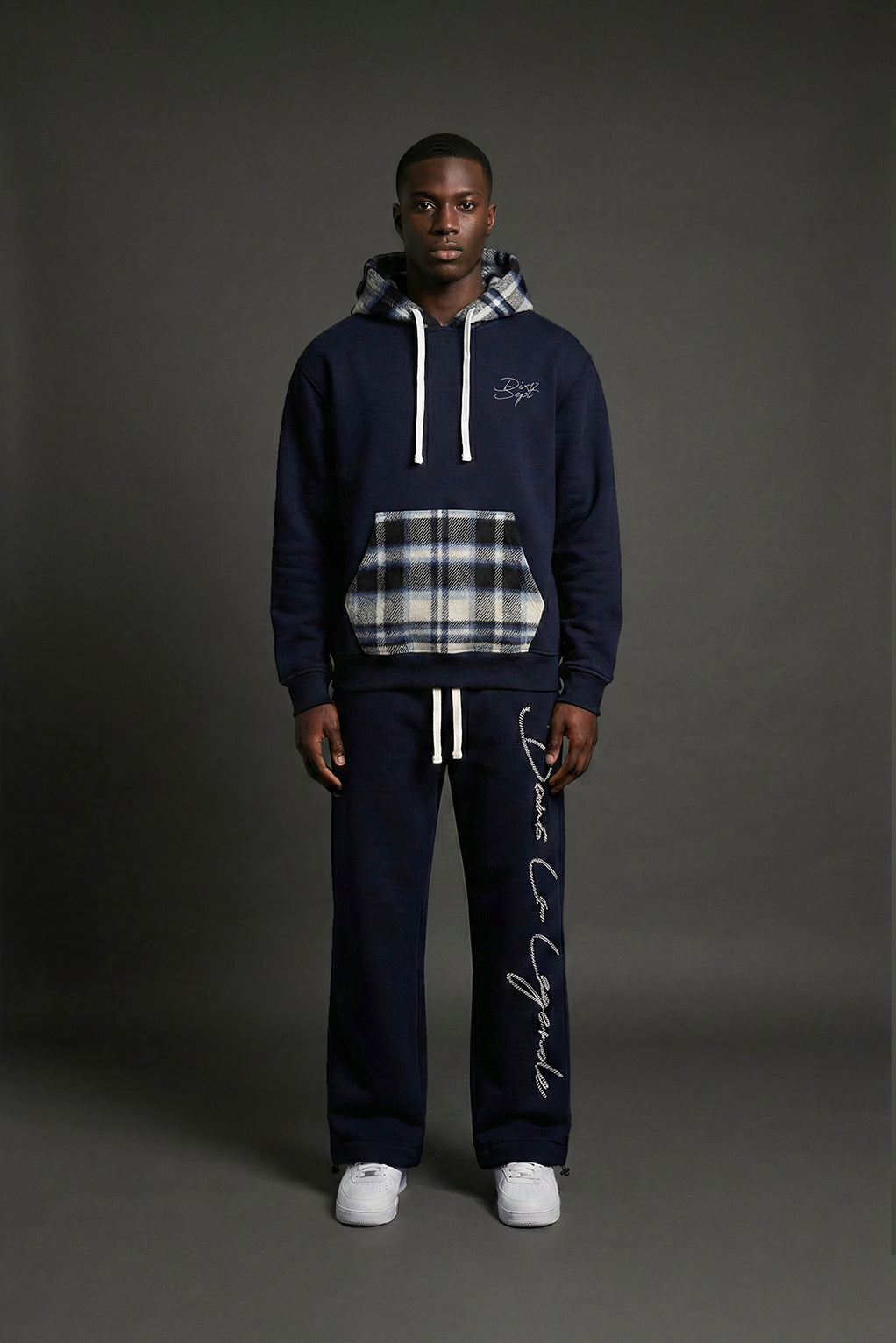 Dix Sept 17 Navy Flannel Hoodie