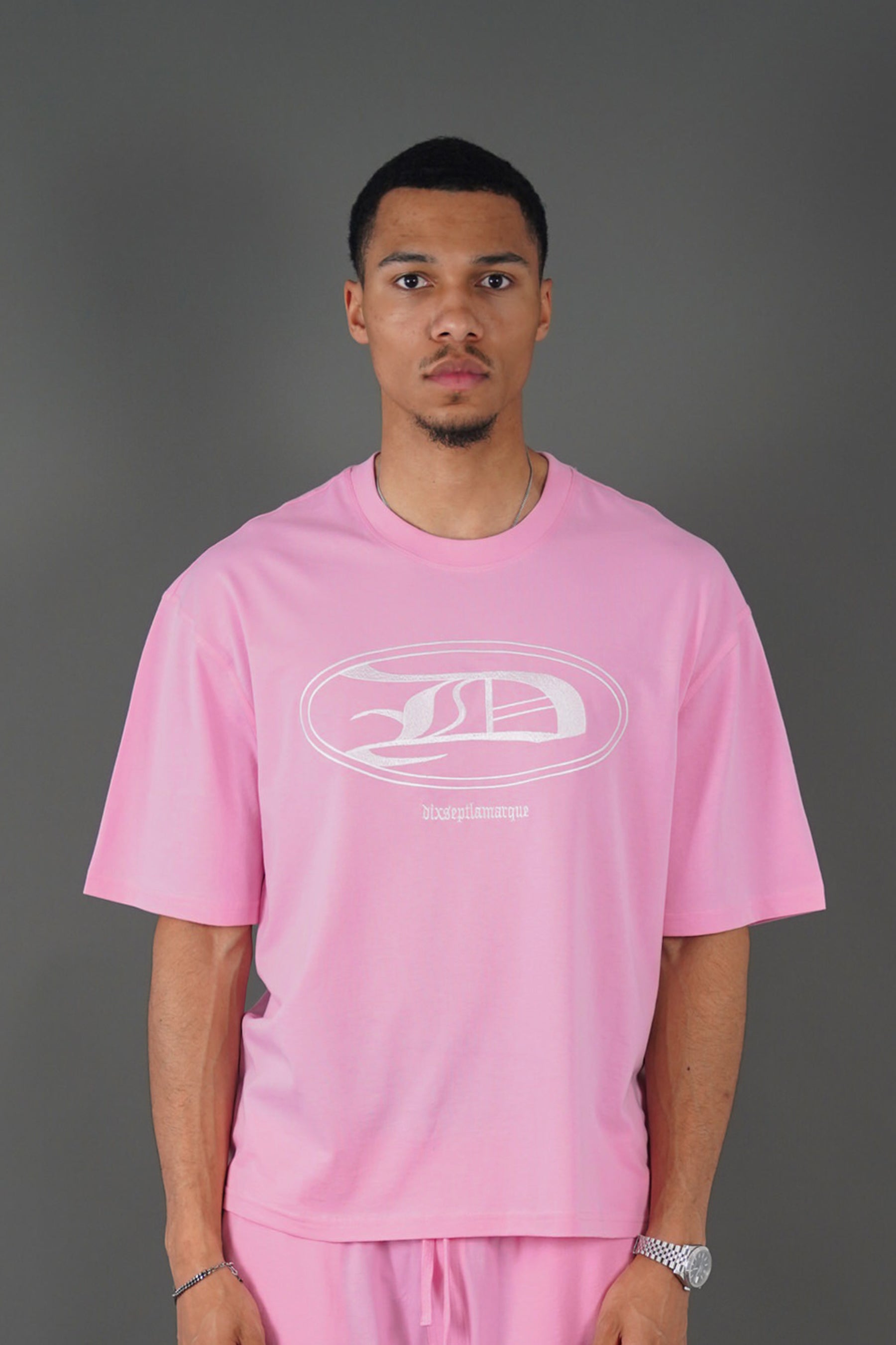 Dixseptlamarque Embroidered Pink T-Shirt