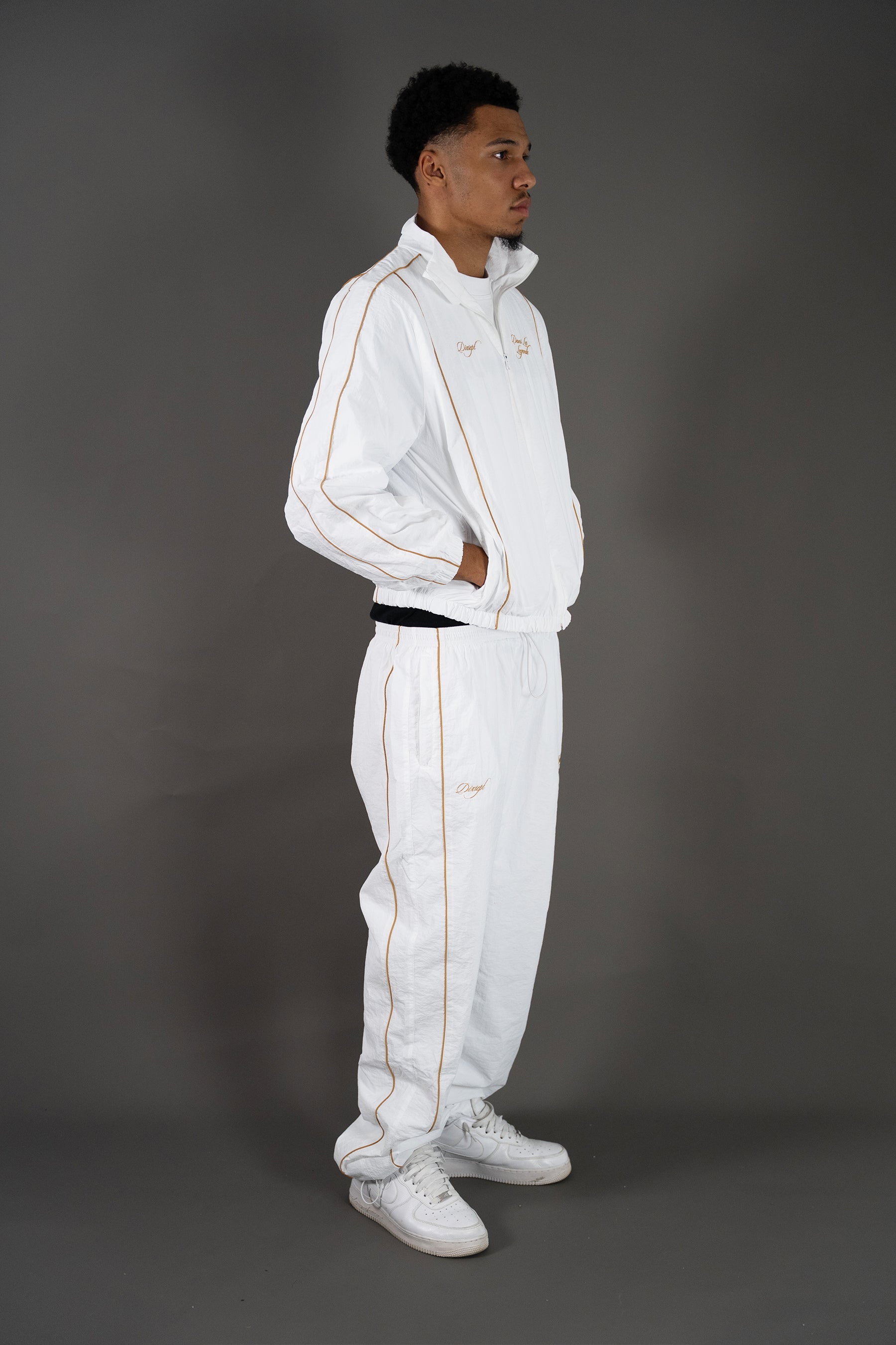 Dans La Legende White Windreaker Pants