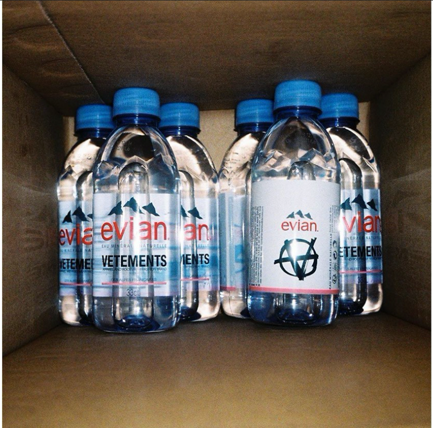 VETEMENTS x EVIAN WATER COLLABORATION