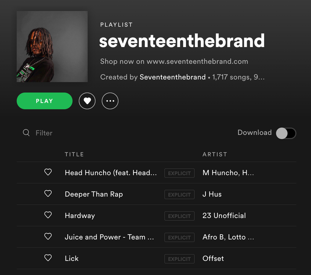 SEVENTEENTHEBRAND PLAYLIST ON SPOTIFY