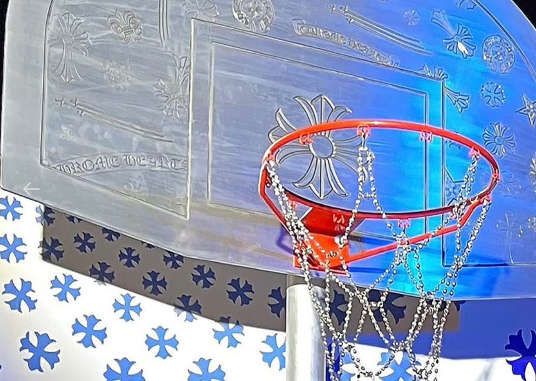 CHROME HEARTS HARD-CARVED BASKETBALL HOOP AT ART BASEL