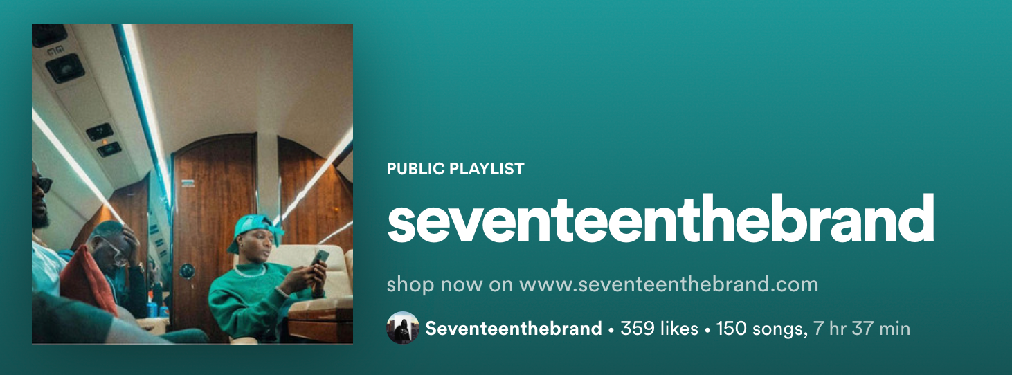 Seventeenthebrand Playlist on Spotify