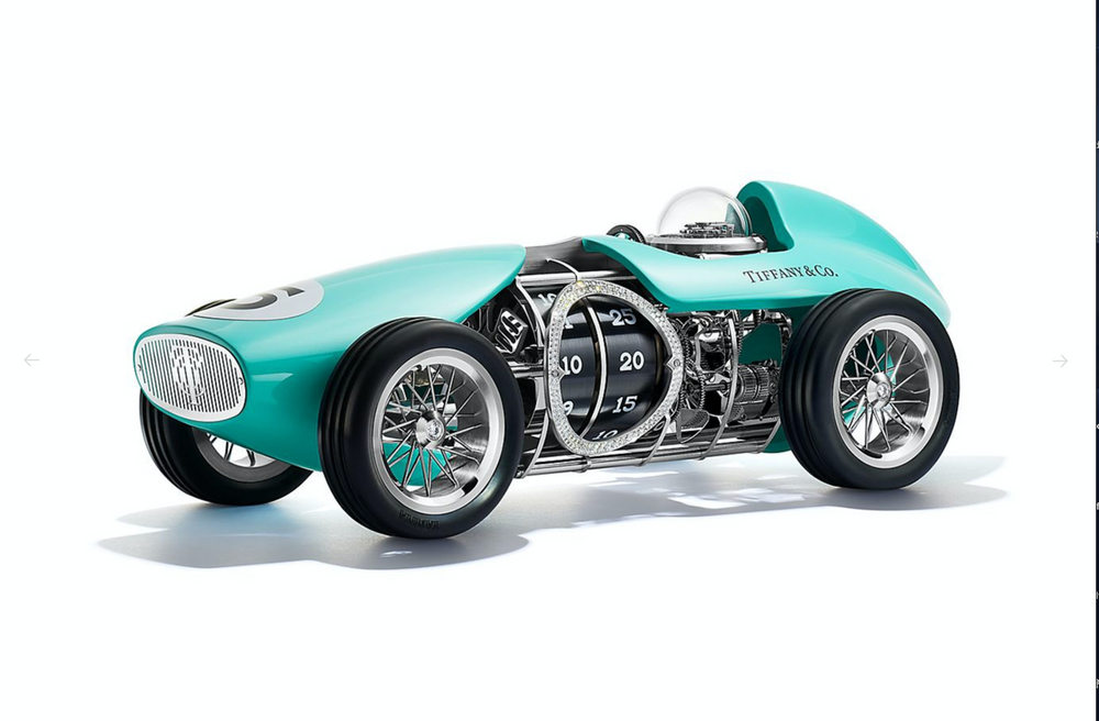 Tiffany & Co. Drops $215,000 USD Pavé Diamond Race Car Clock