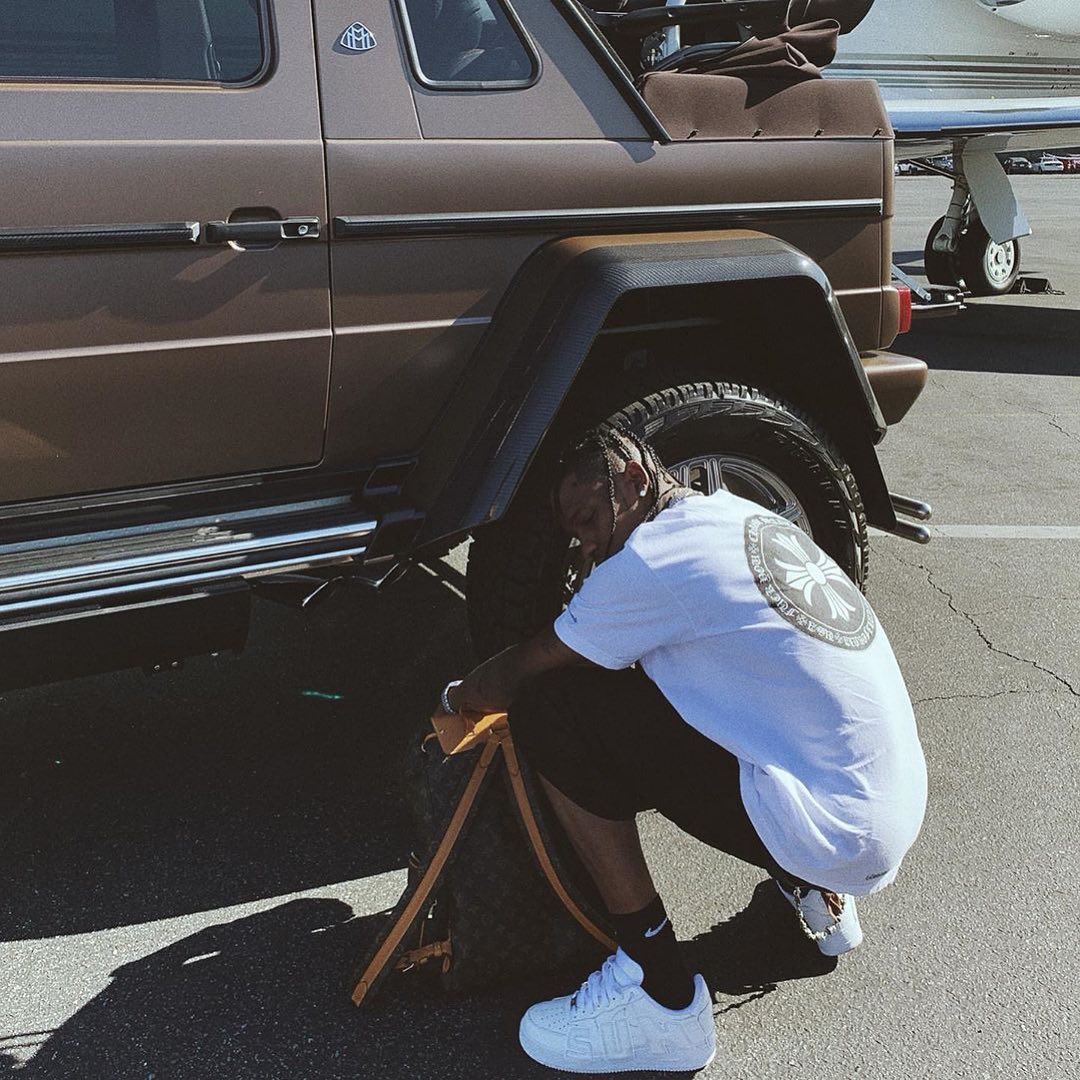 SPOTTED: TRAVIS SCOTT SHOWS OFF LV BACKPACK & CPFM X NIKE COLLAB