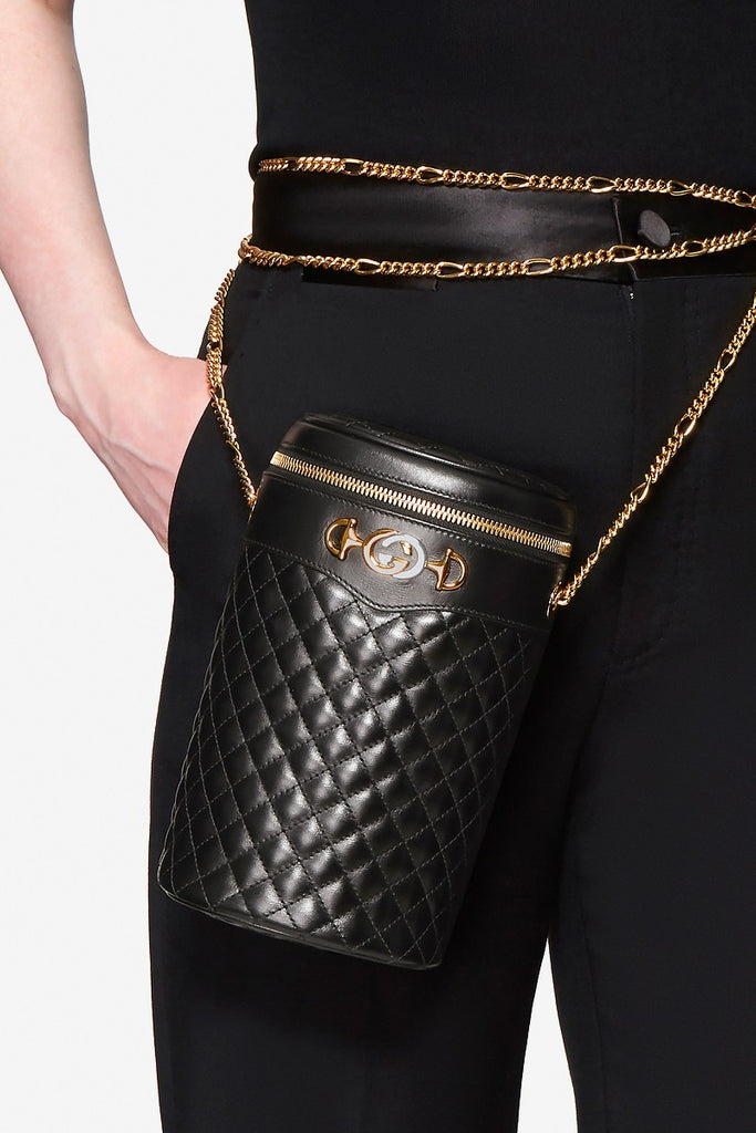 GUCCI'S LATEST BELT BAG IS QUILTED IN DELICATE BLACK LEATHER