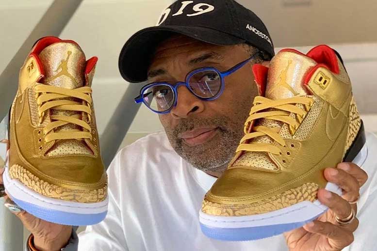 Spike Lee Unveils Air Jordan 3 "Tinker" in Gold for Oscars