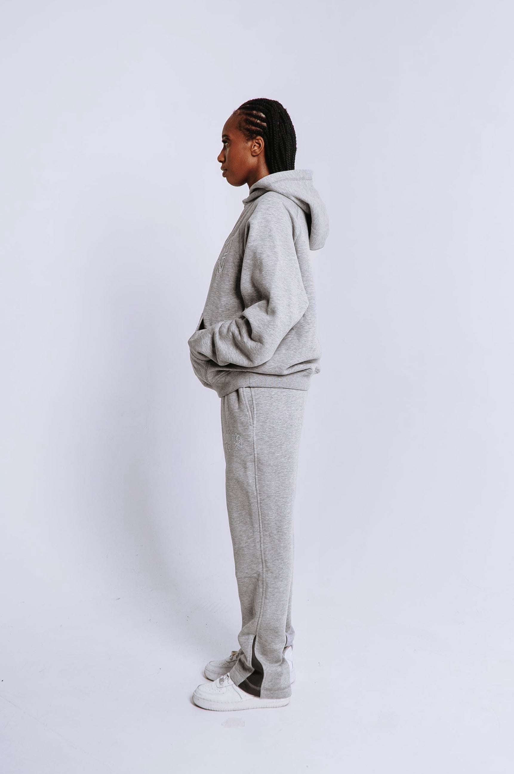 Grey cheap melange hoodie