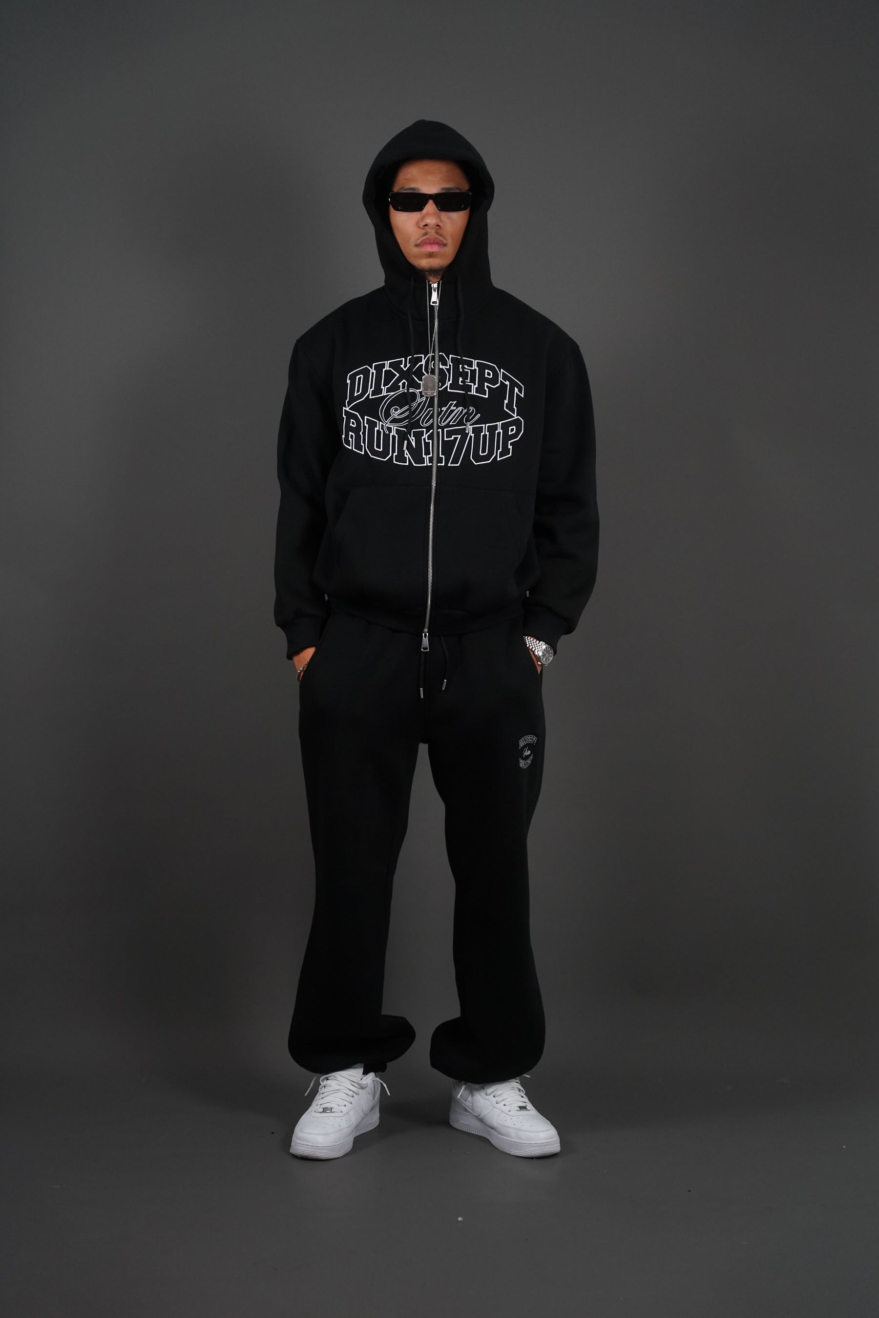 Dixsept Svtn Black Zip Up Hoodie