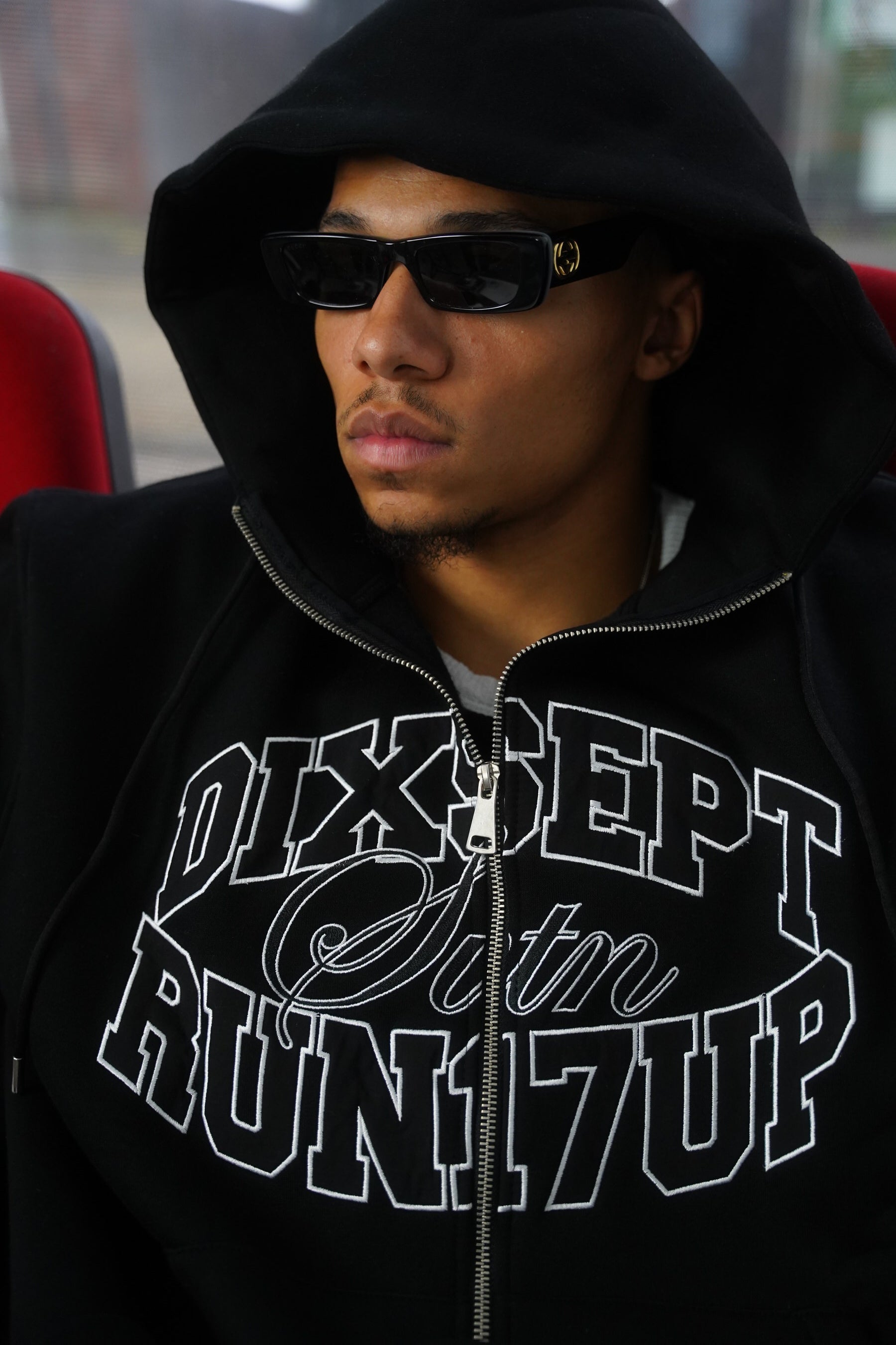 Dixsept Svtn Black Zip Up Hoodie