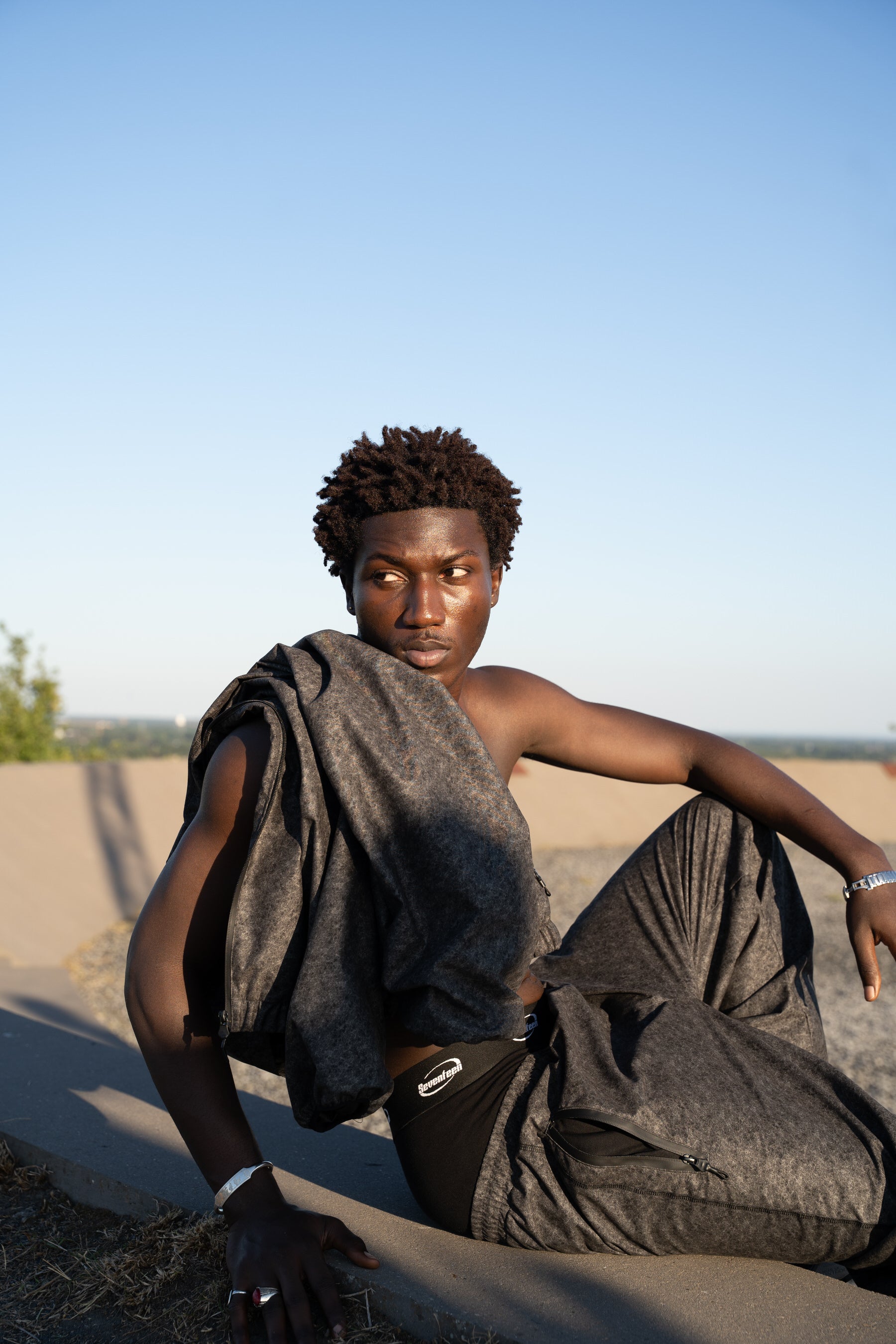 Velours-Tech Khaki Windbreaker Jacket