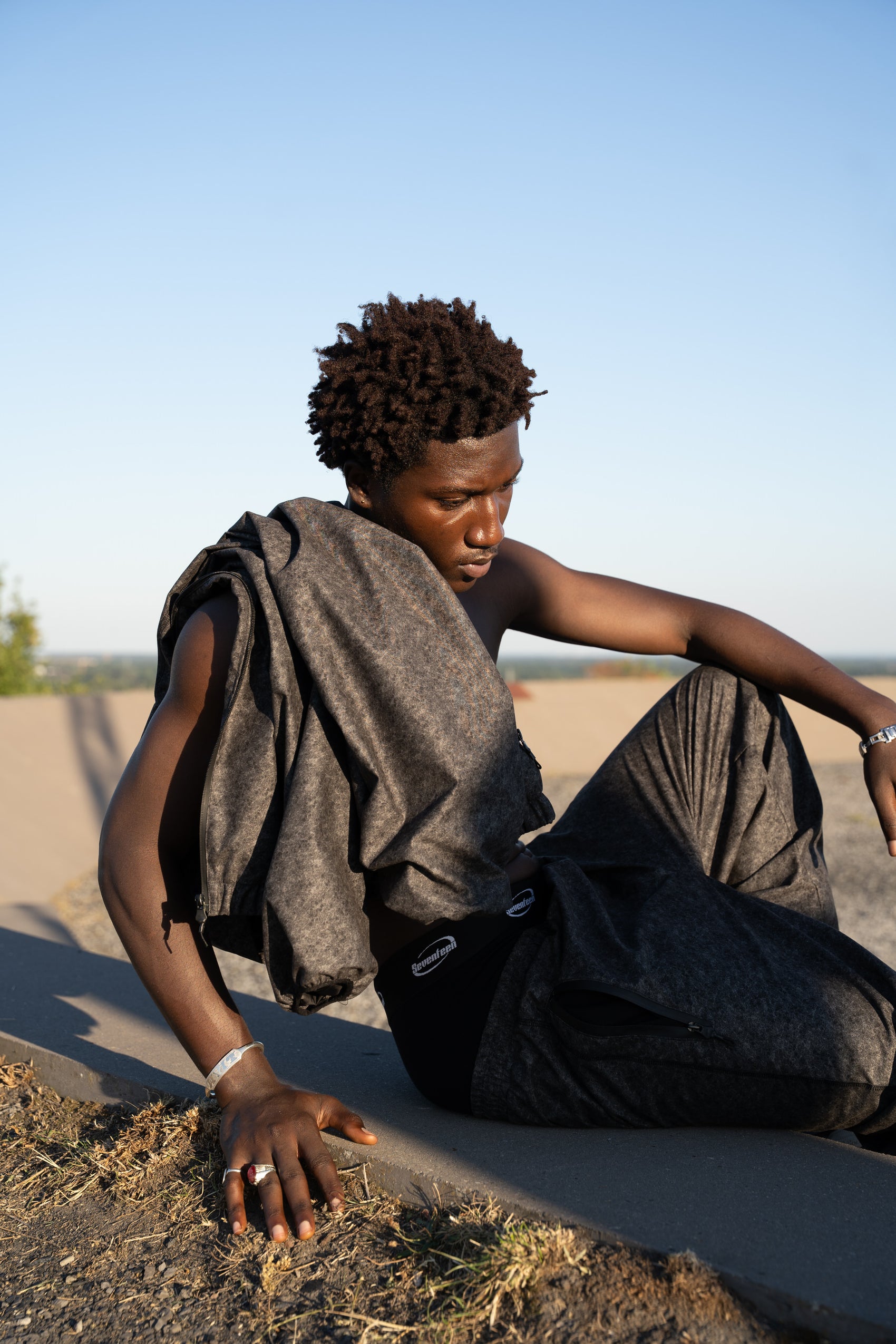 Velours-Tech Khaki Windbreaker Jacket