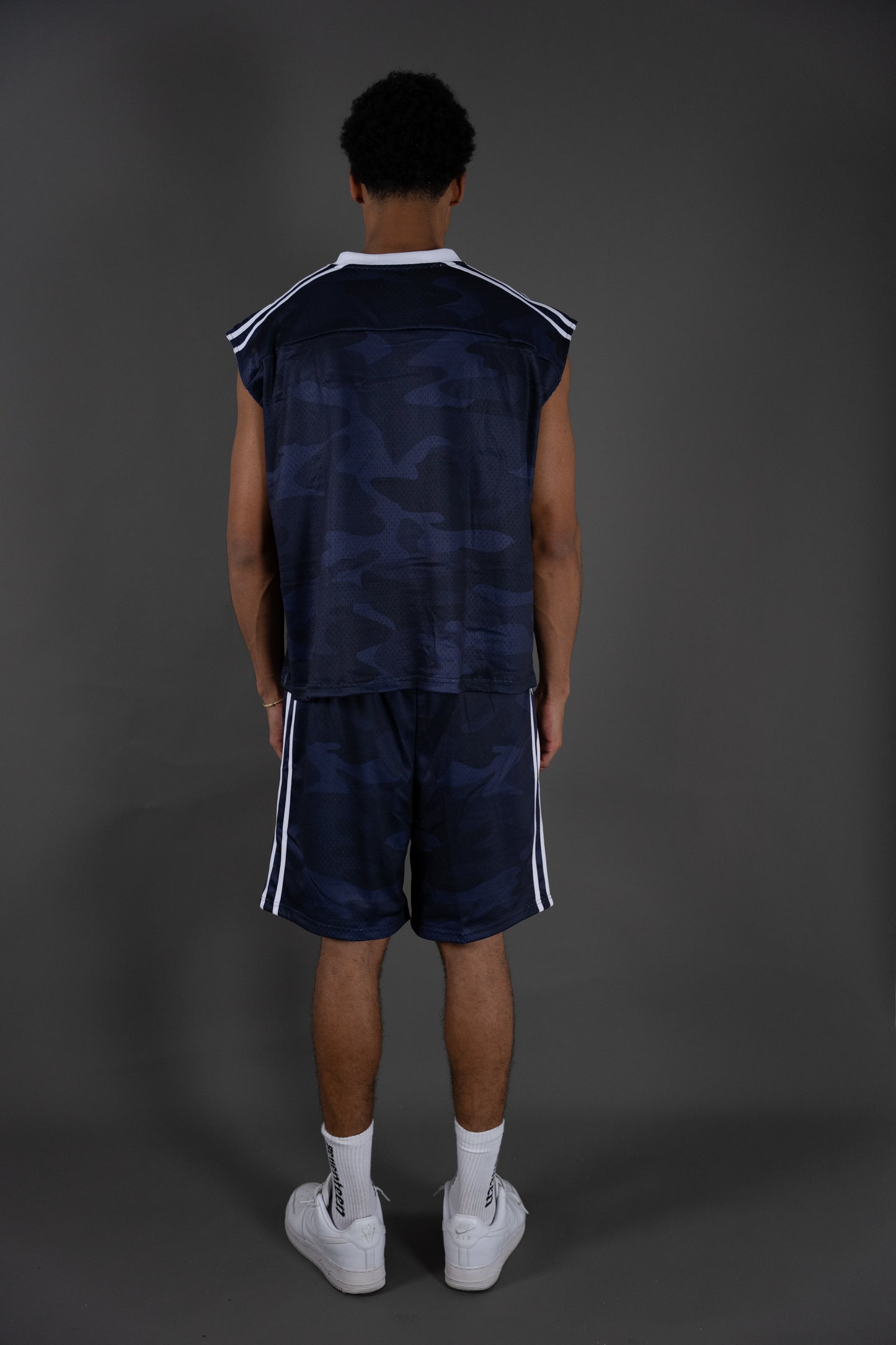 Dans La Legende Navy Sleeveless Mesh Jersey