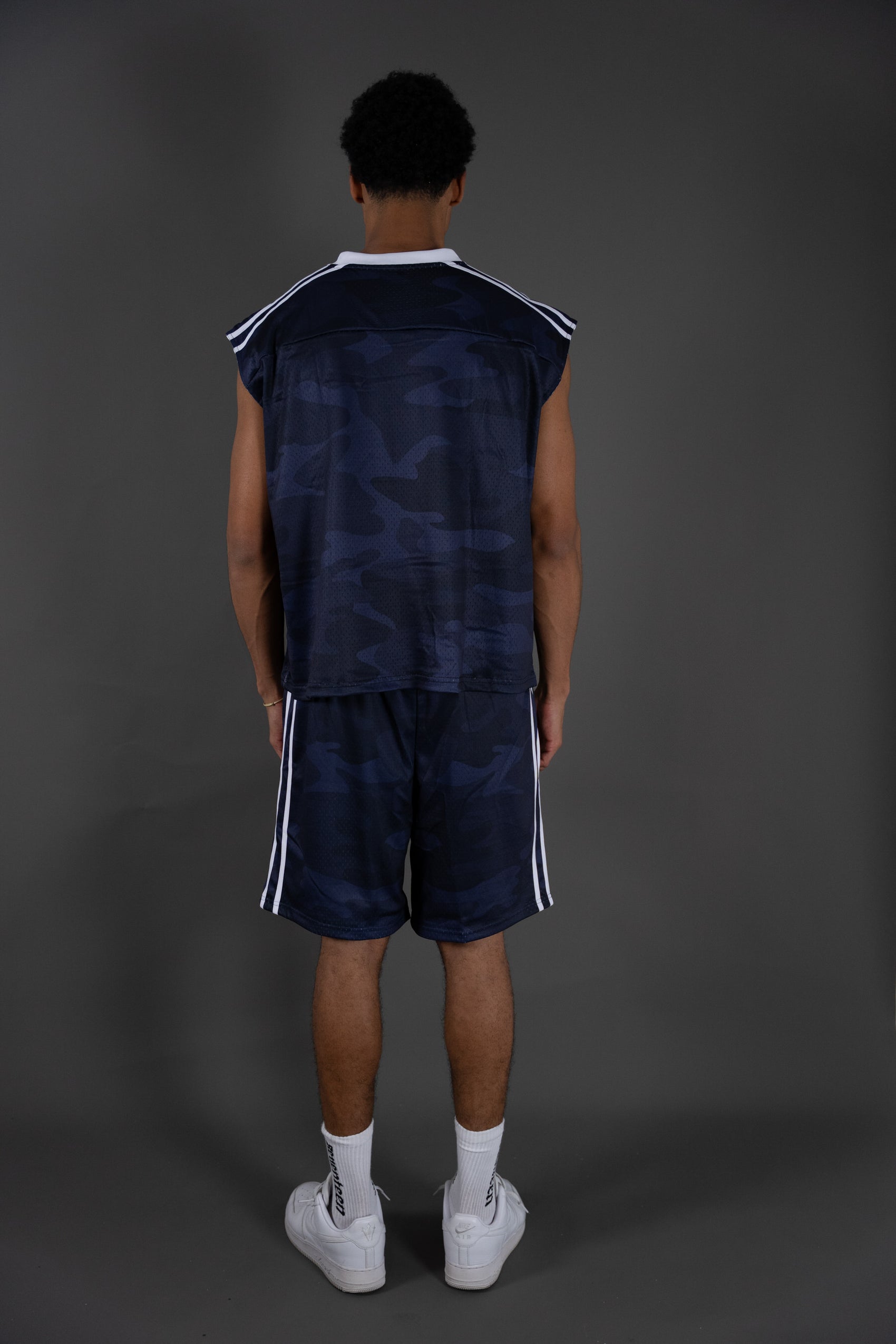 Dans La Legende Navy Sleeveless Mesh Jersey