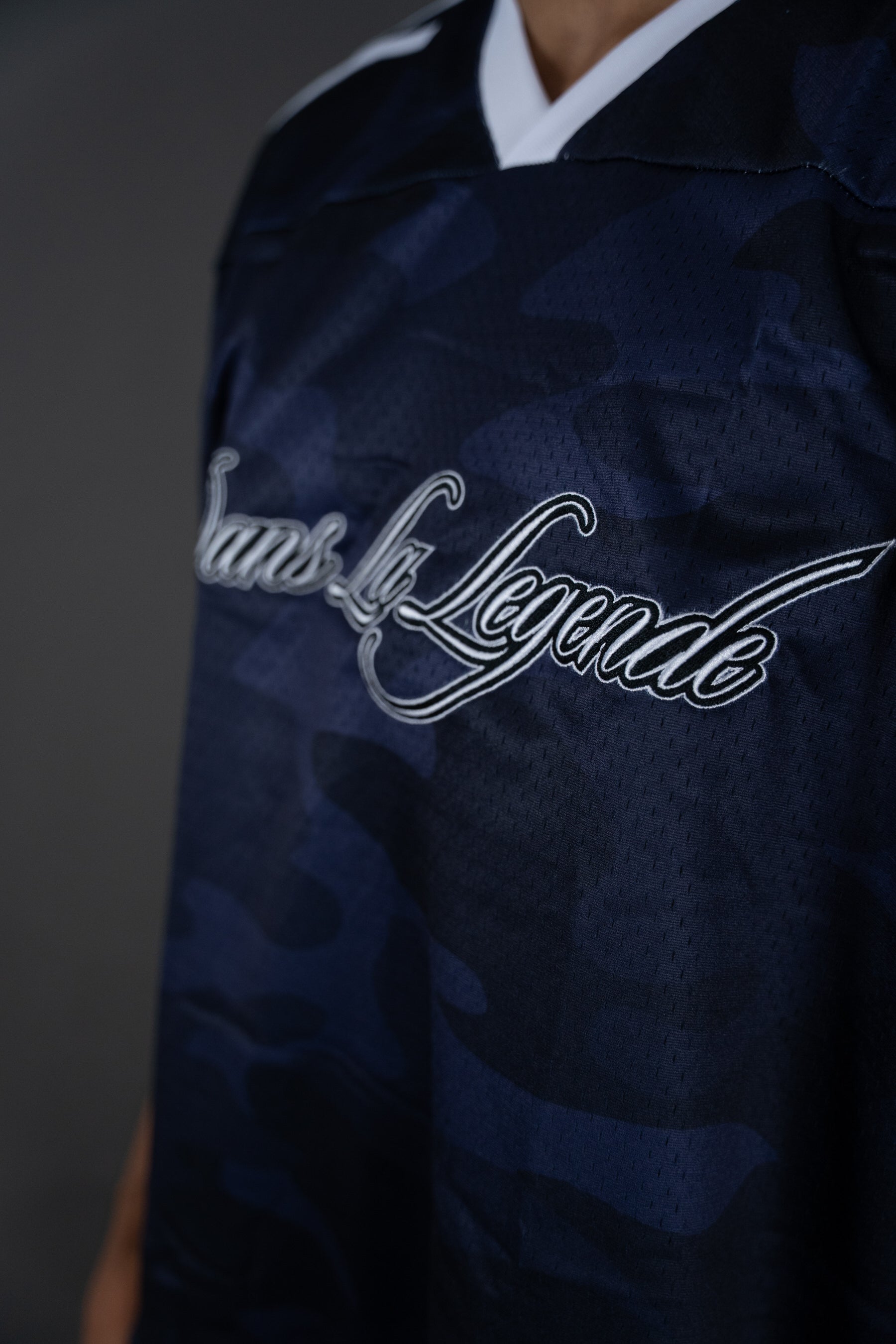 Dans La Legende Navy Sleeveless Mesh Jersey