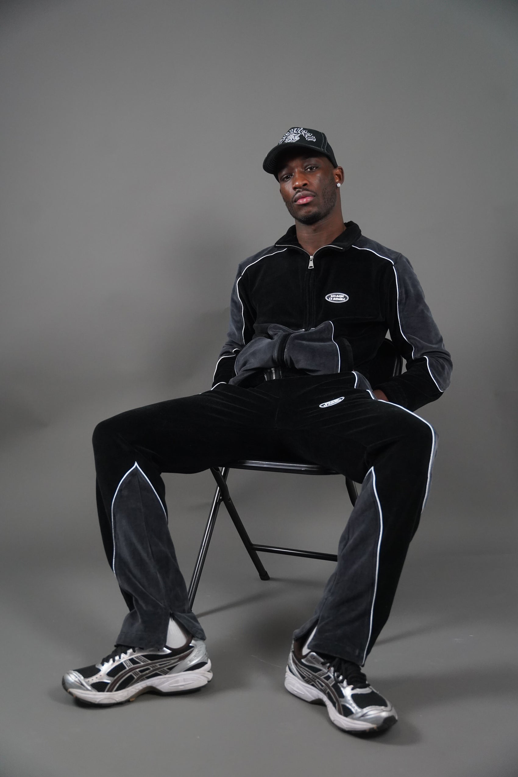 Paid in full 3.0 - Black Colorblock Velvet Pants