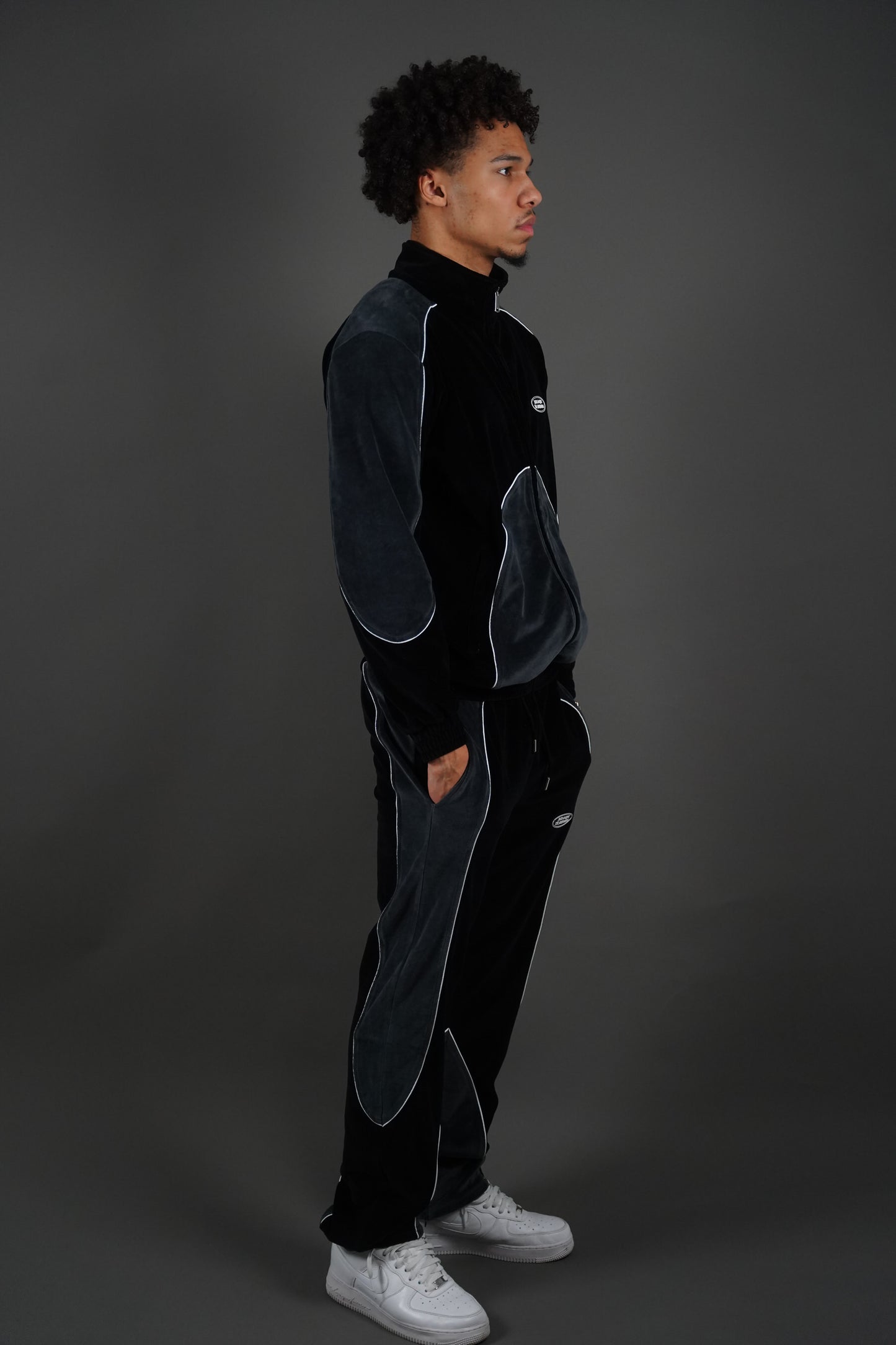 Paid in full 3.0 - Black Colorblock Velvet Pants