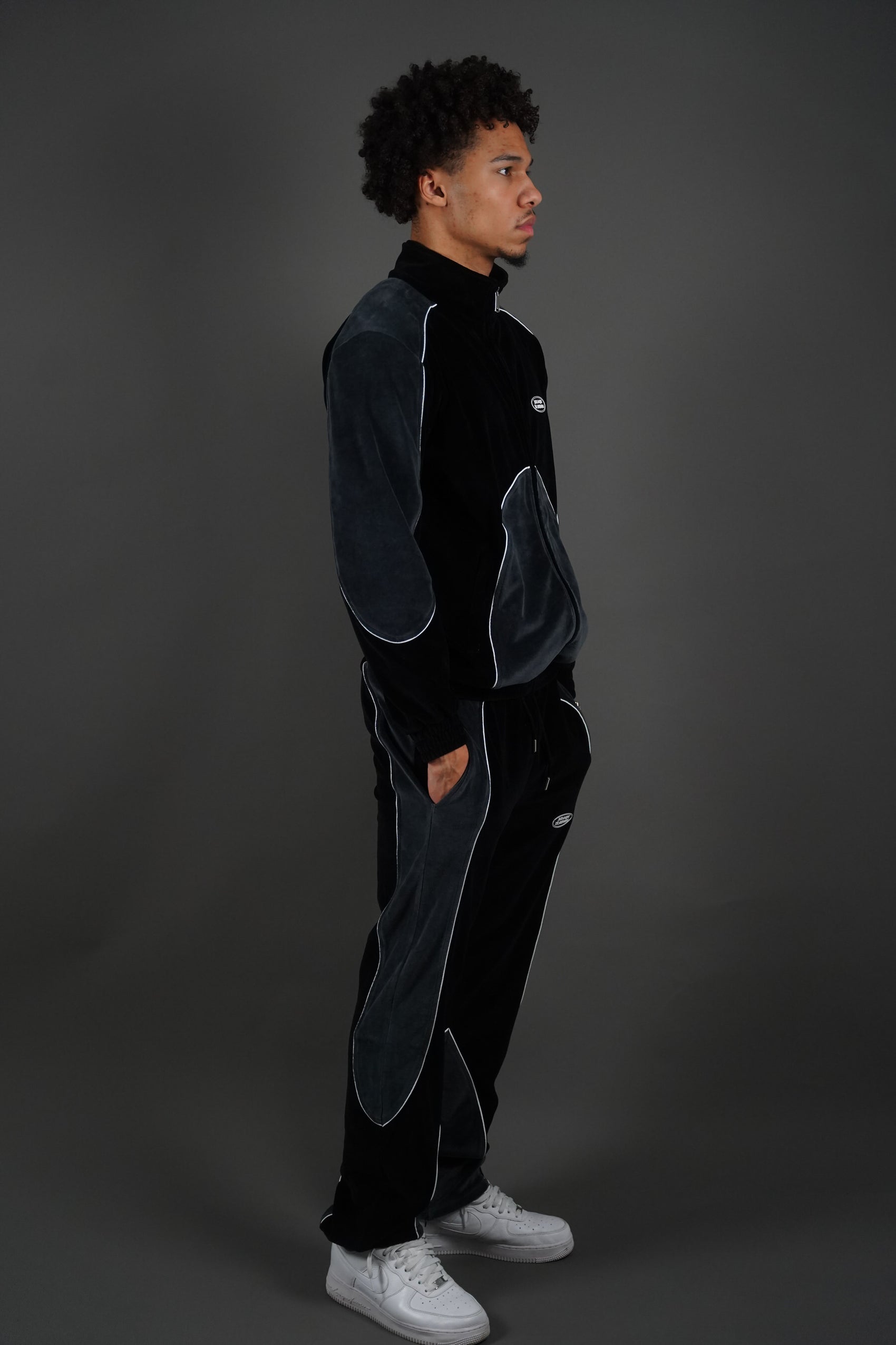Paid in full 3.0 - Black Colorblock Velvet Pants