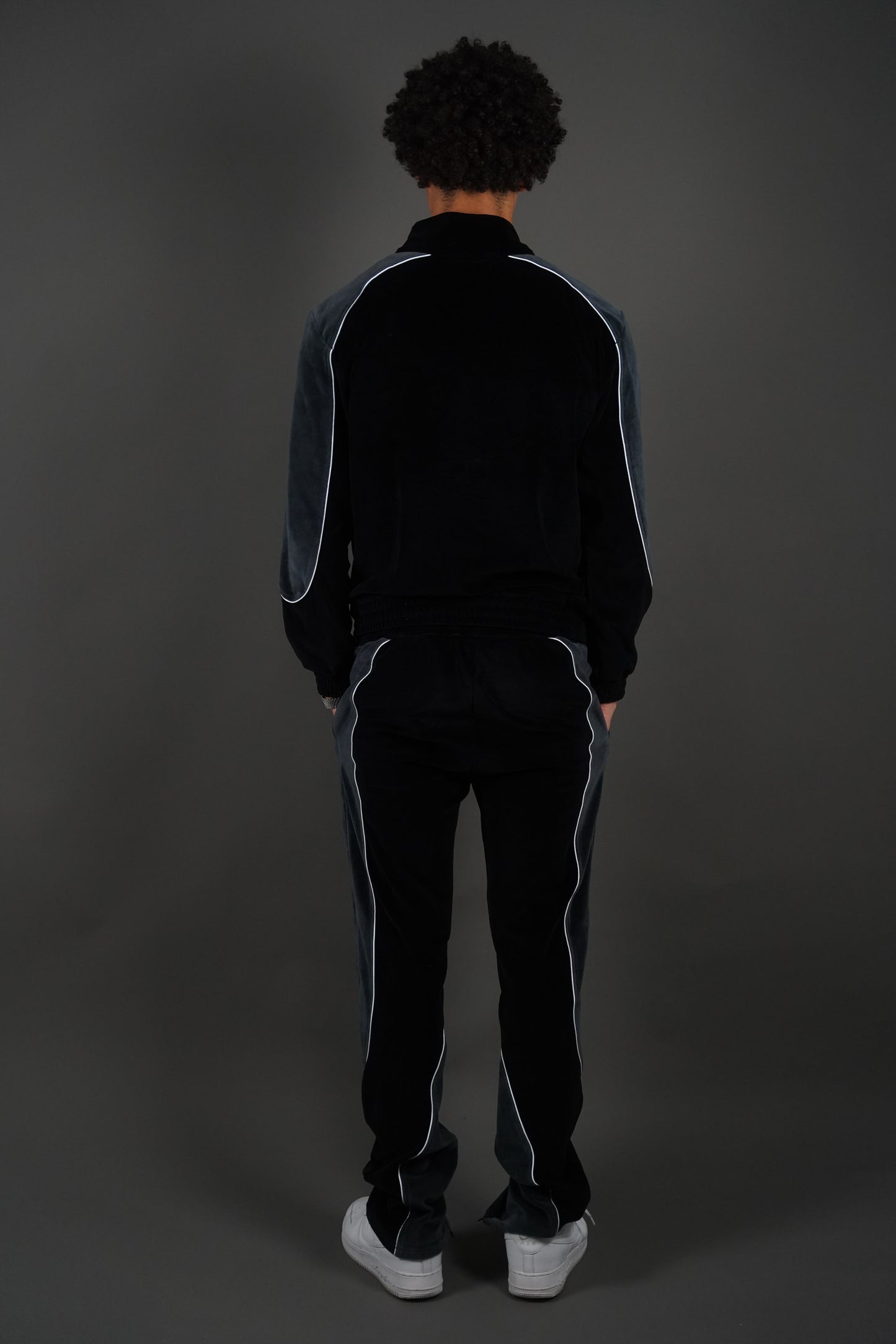 Paid in full 3.0 - Black Colorblock Velvet Pants