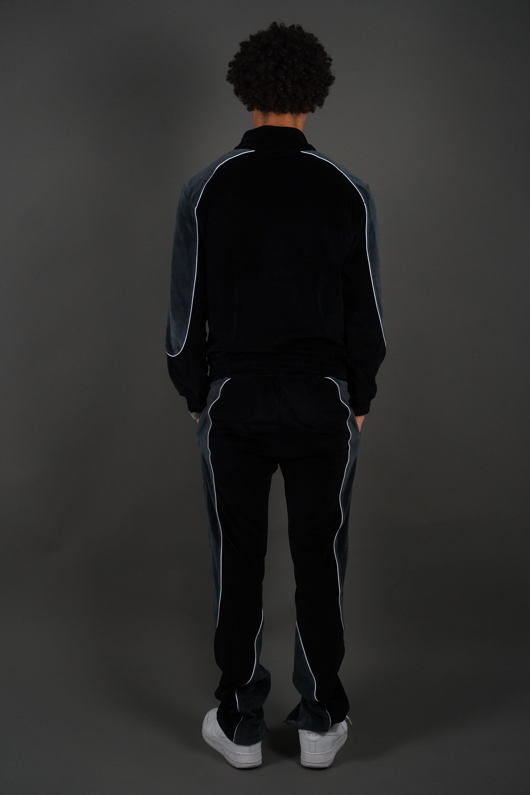 Paid in full 3.0 - Black Colorblock Velvet Pants