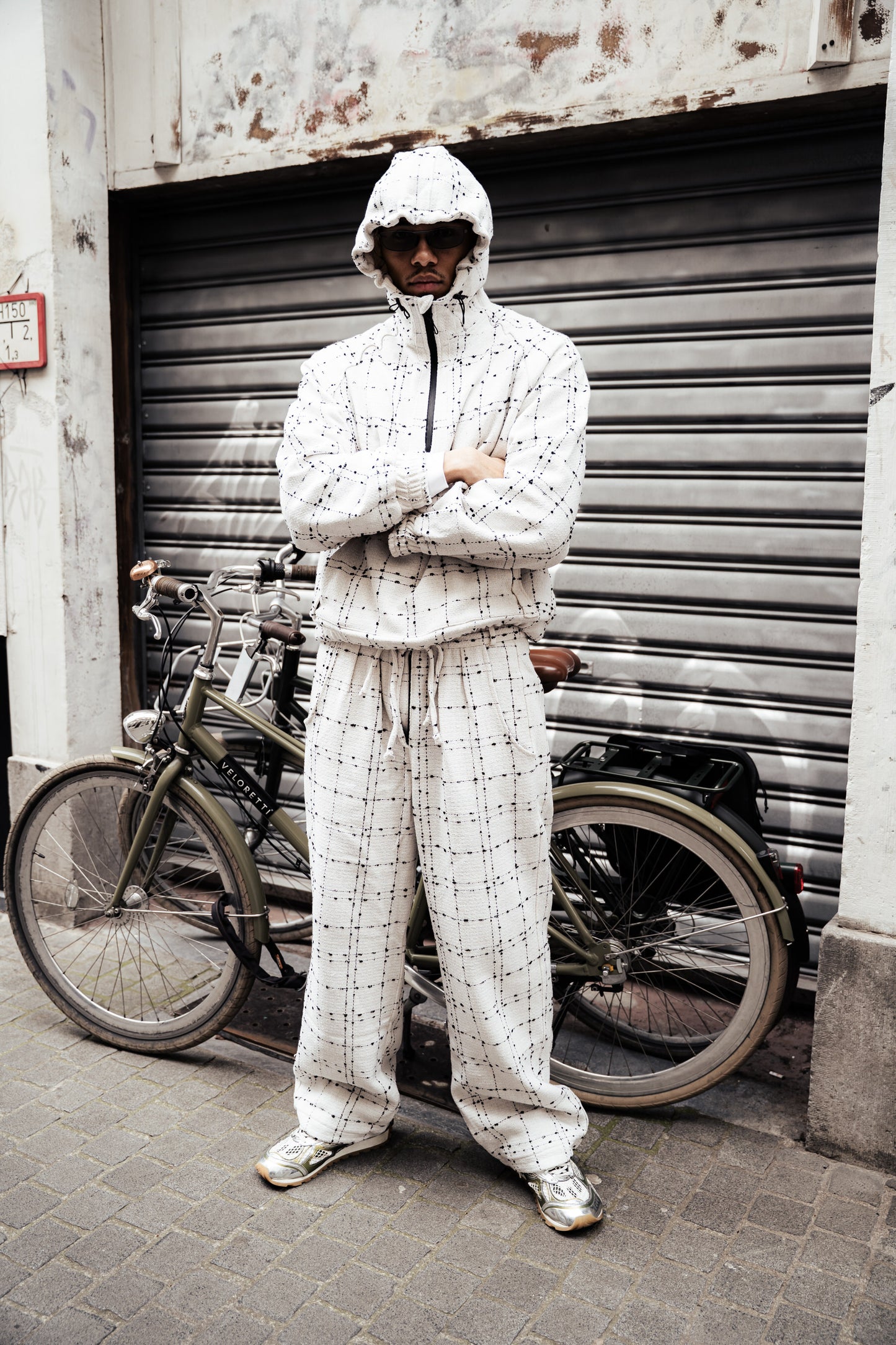 Seventeen Boucle Tweed Pants in White