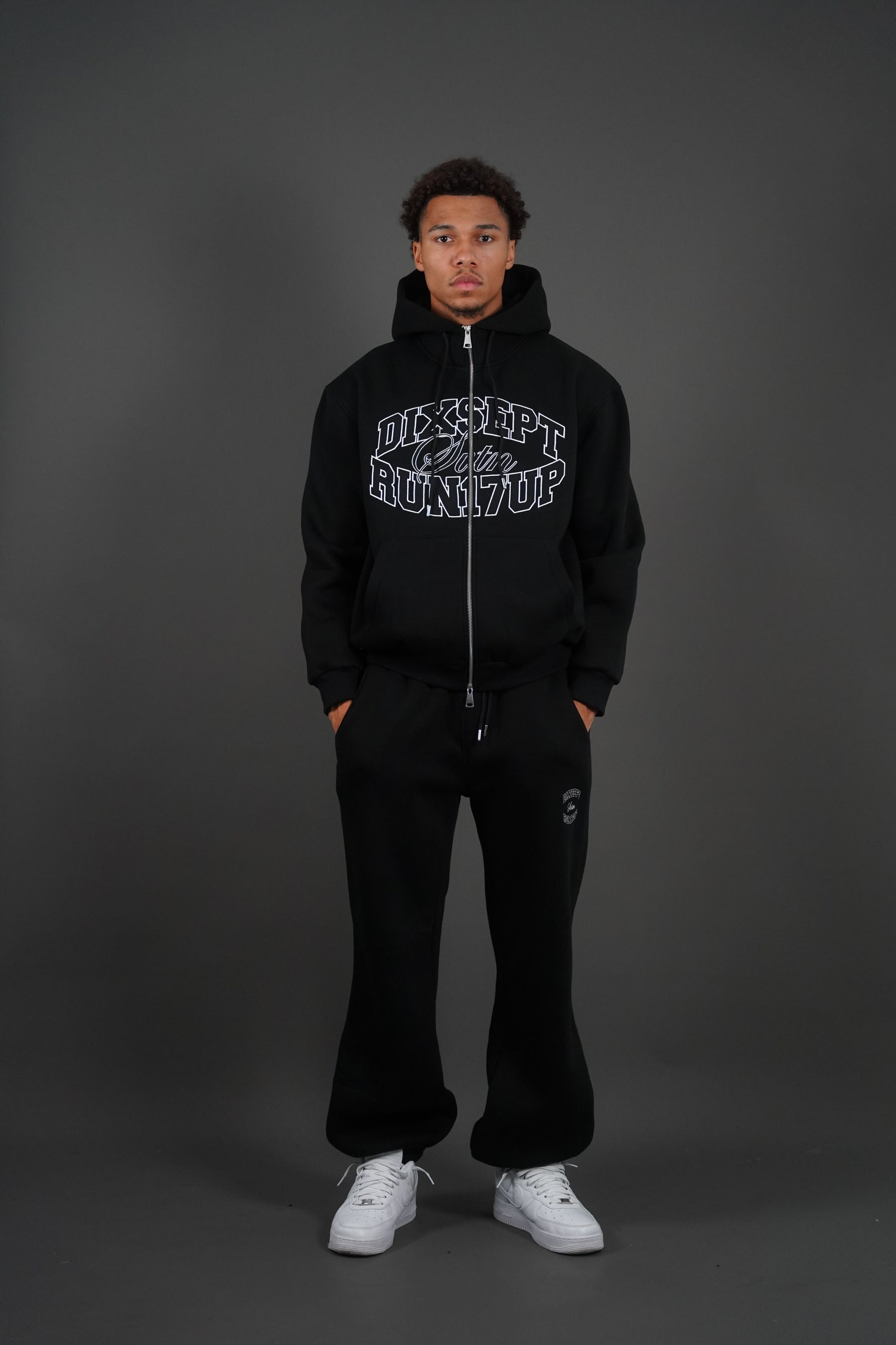 Dixsept Svtn Black Zip Up Hoodie