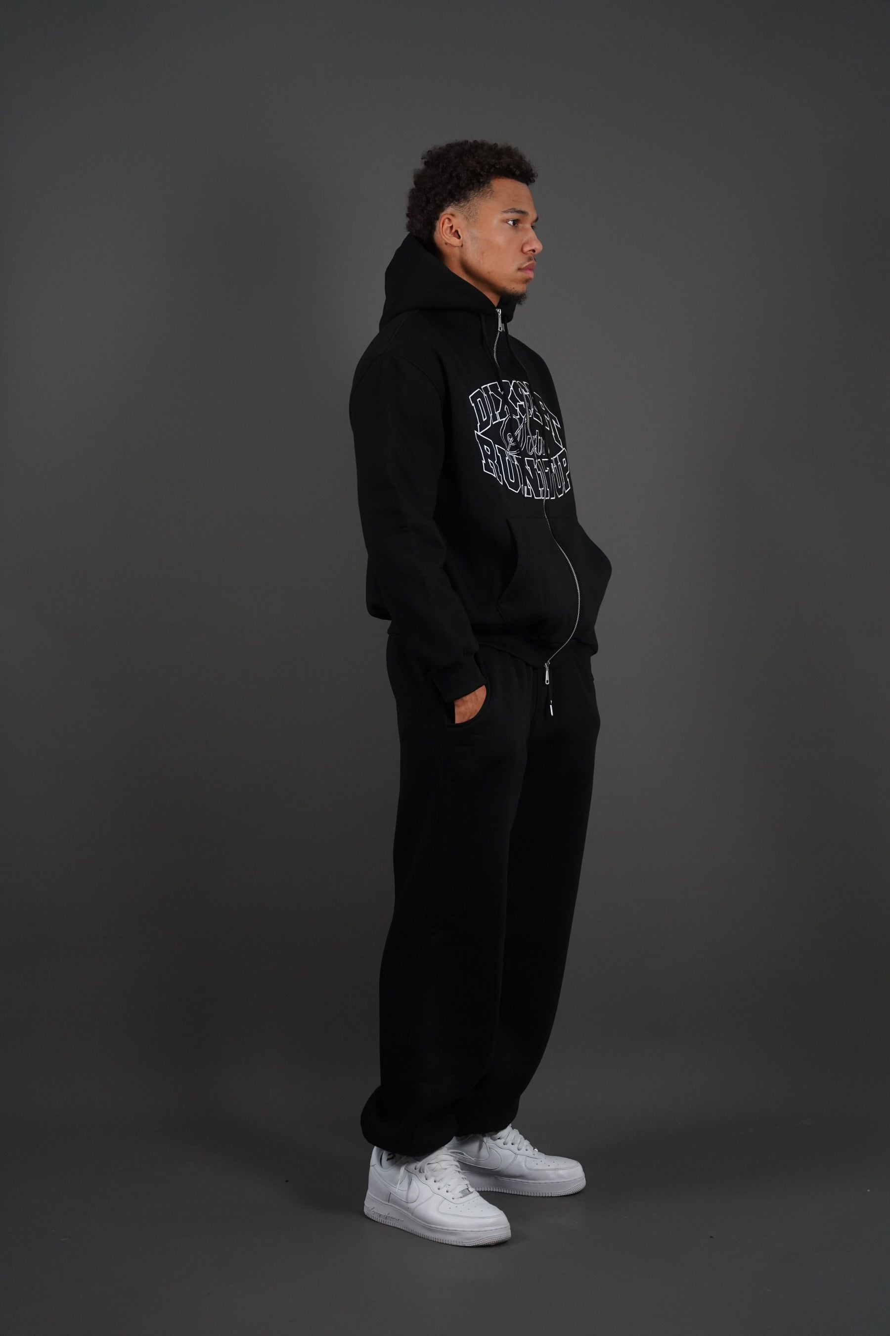 Dixsept Svtn Black Zip Up Hoodie