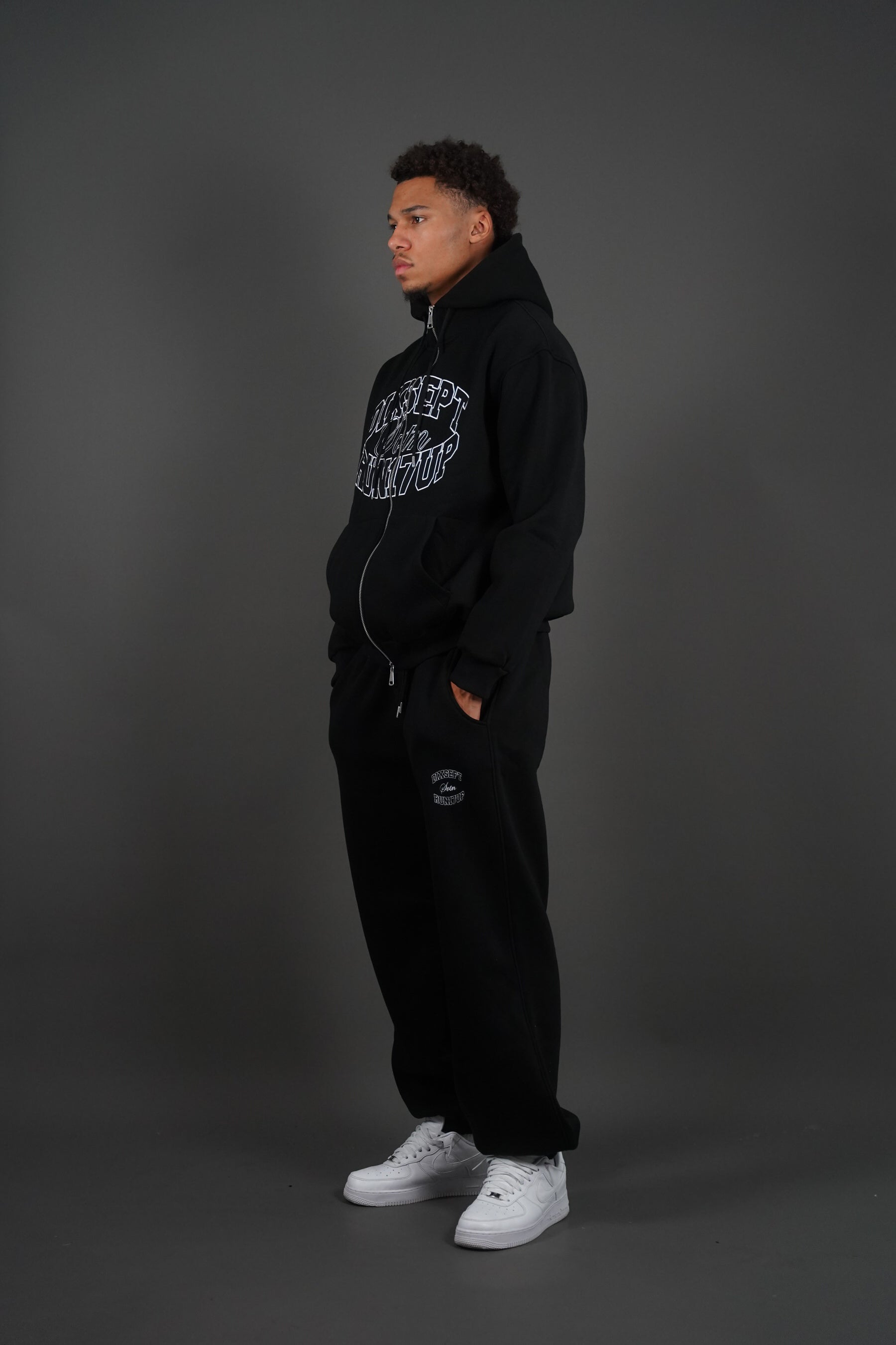 Dixsept Svtn Black Zip Up Hoodie