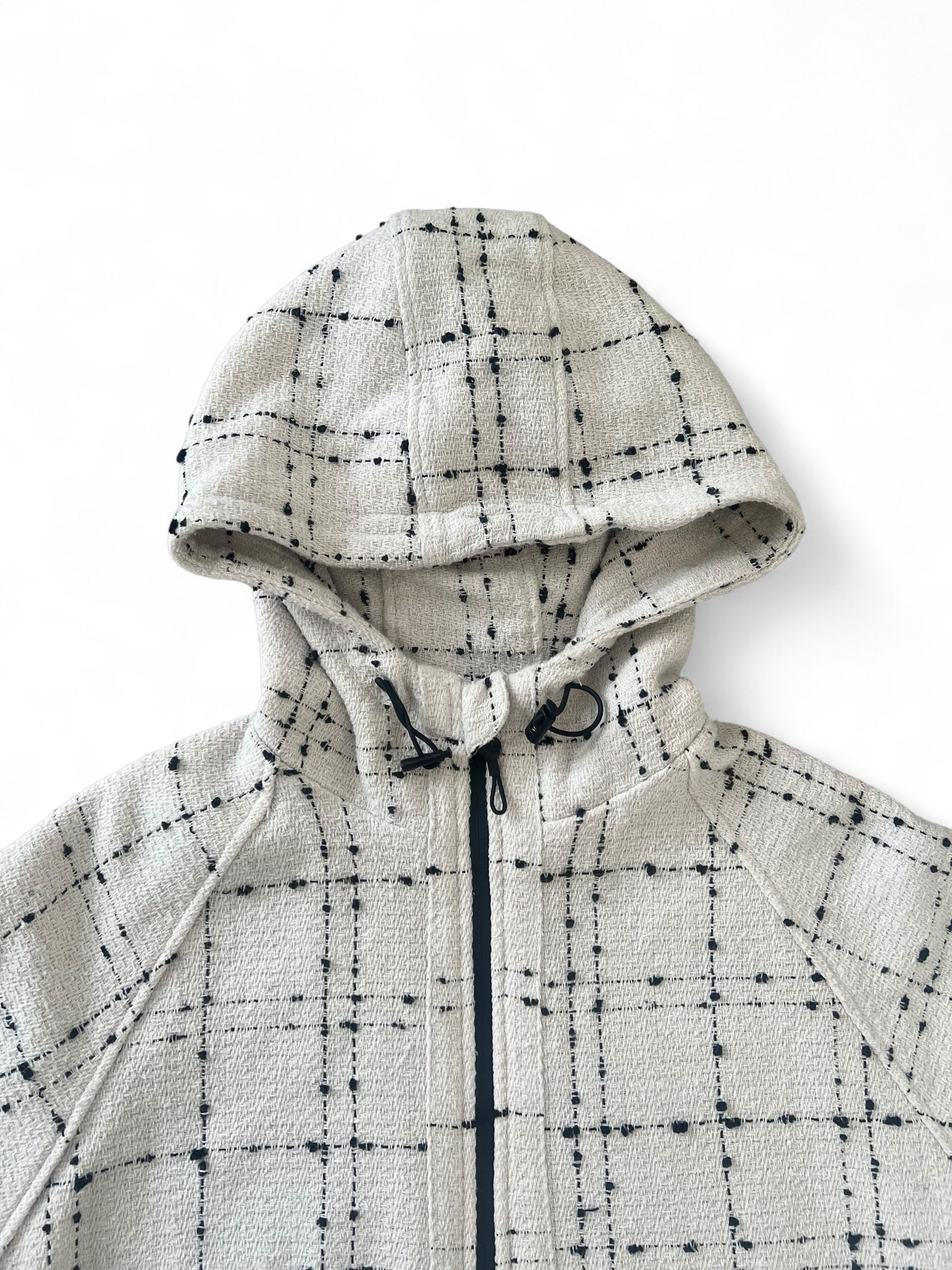 Seventeen Boucle Tweed Hoodie in White