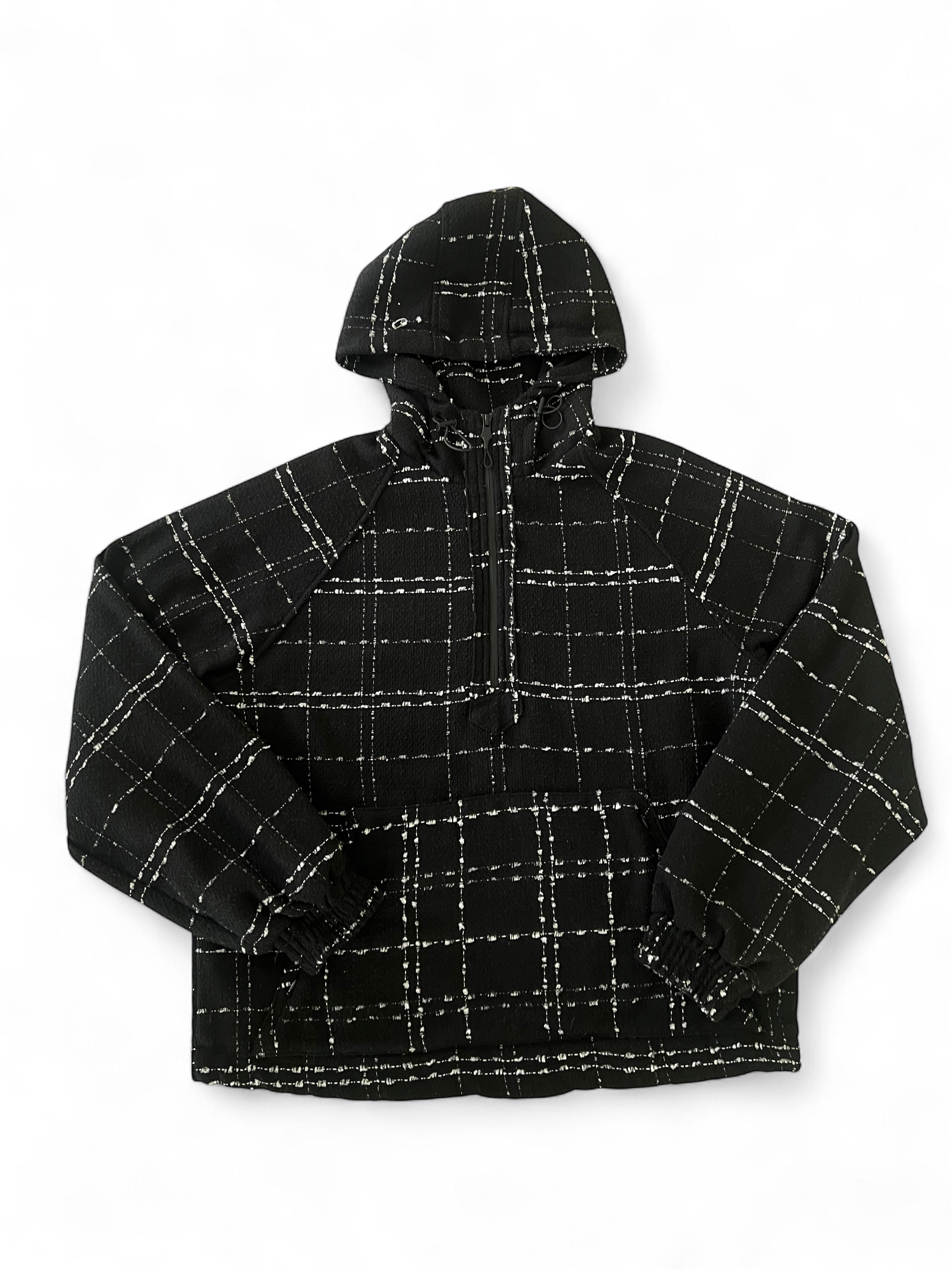 Seventeen Boucle Tweed Hoodie in Black – SEVENTEENTHEBRAND
