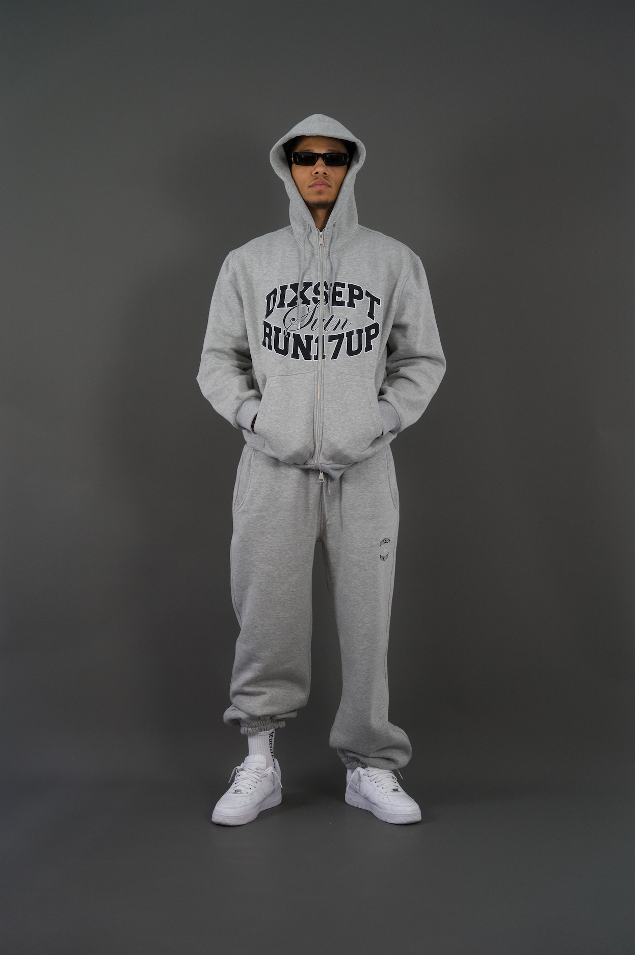 Dixsept Svtn Grey Zip Up Hoodie