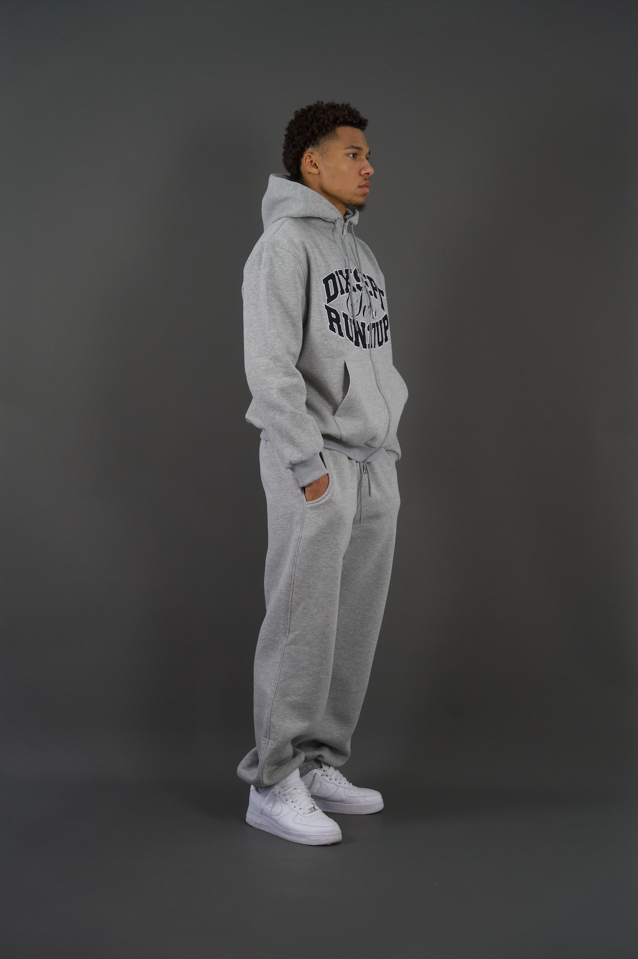 Dixsept Svtn Grey Zip Up Hoodie