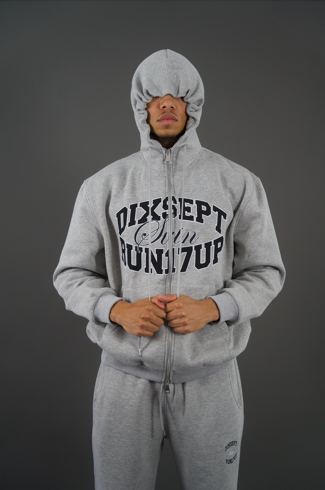 Dixsept Svtn Grey Zip Up Hoodie