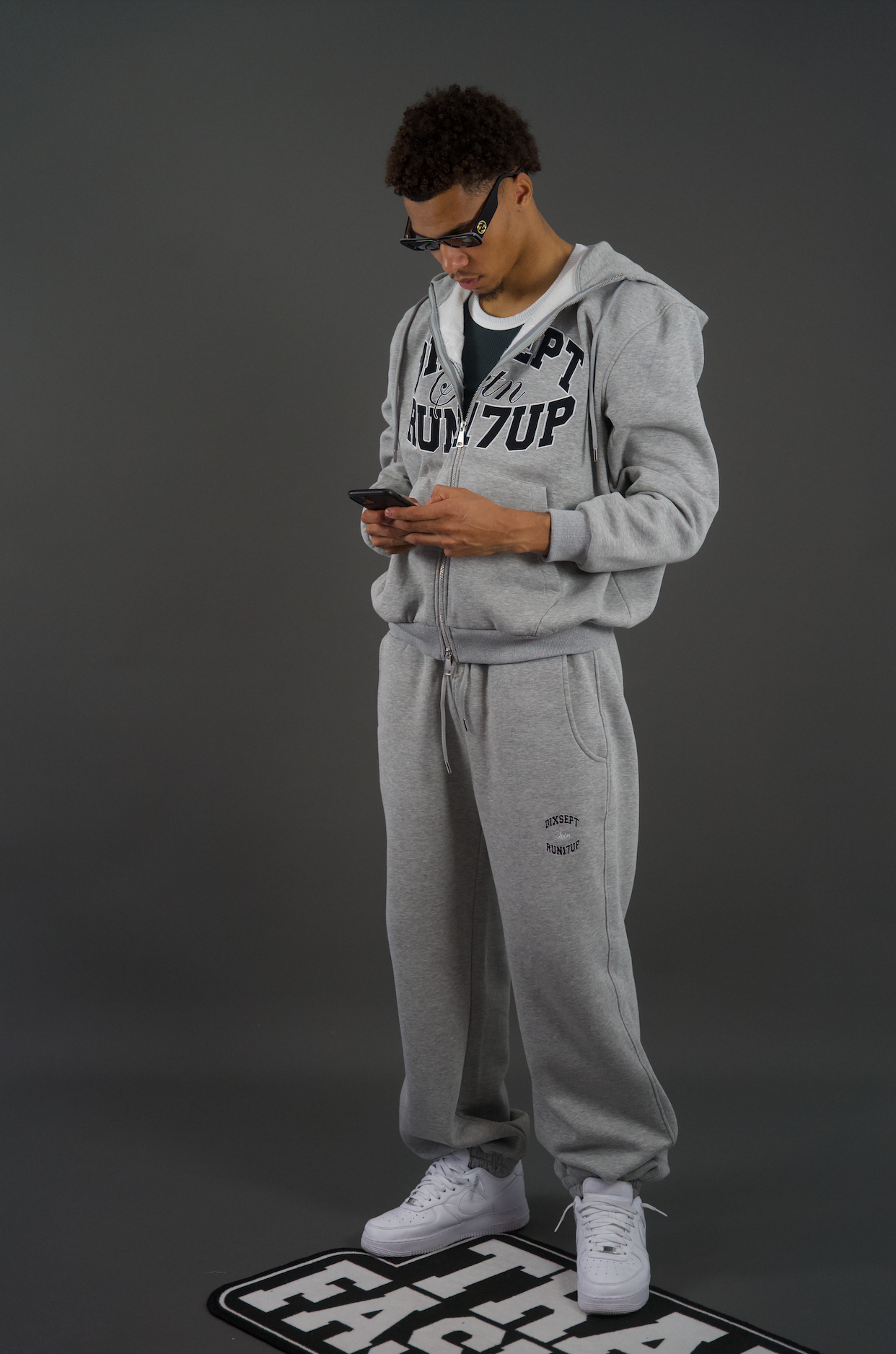 Dixsept Svtn Grey Zip Up Hoodie