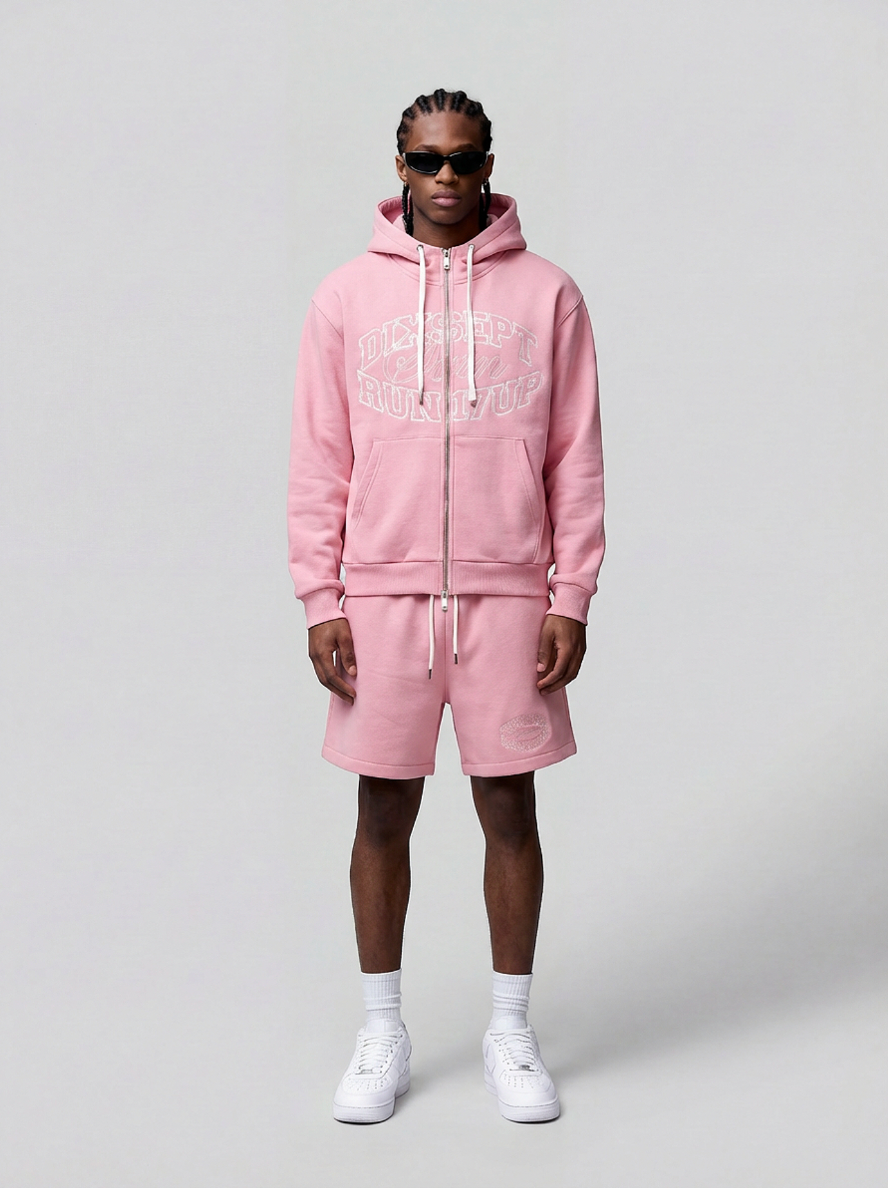 Dixsept Run17Up Zip Up Pink Short
