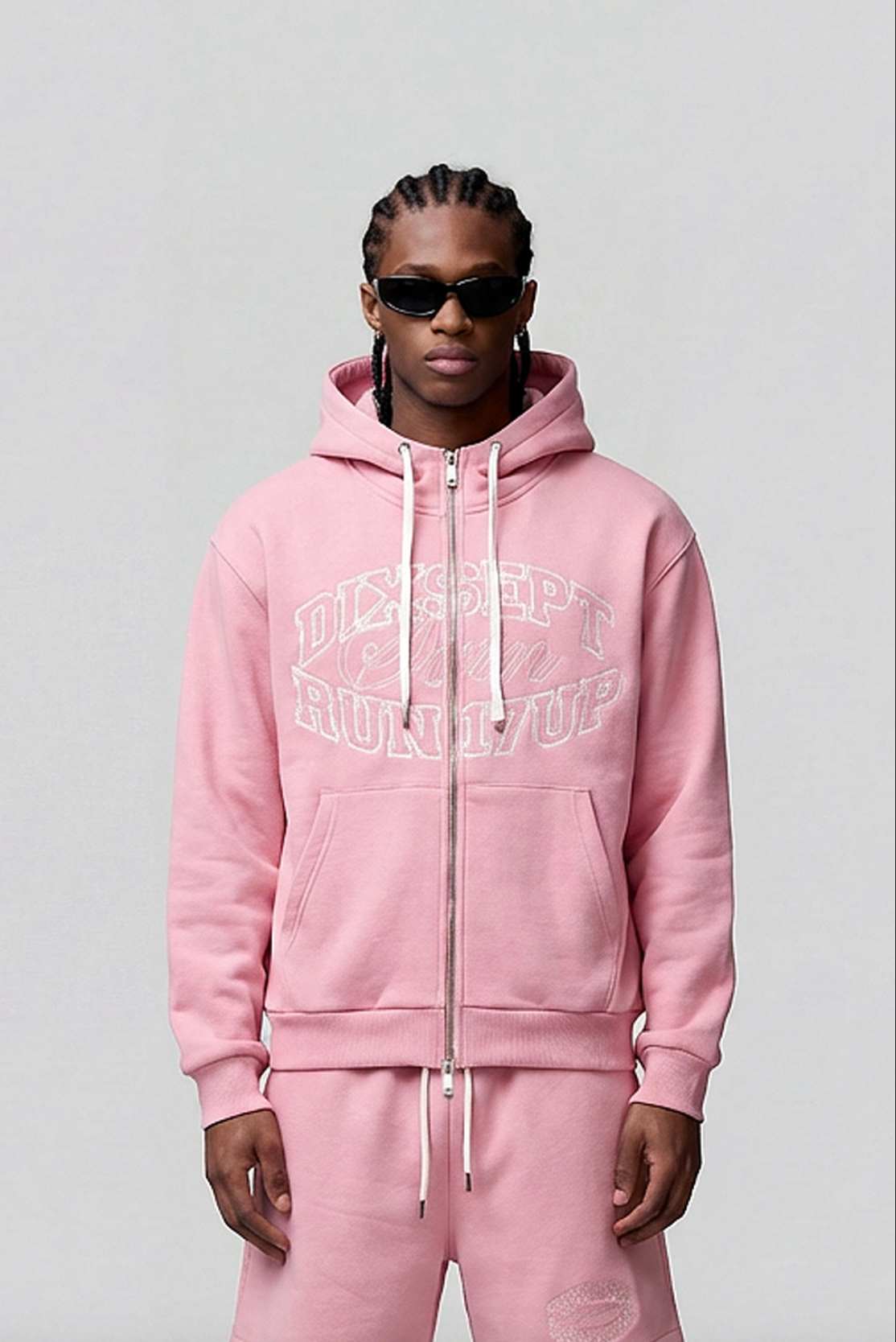 Dixsept Run17Up Zip Up Pink Hoodie