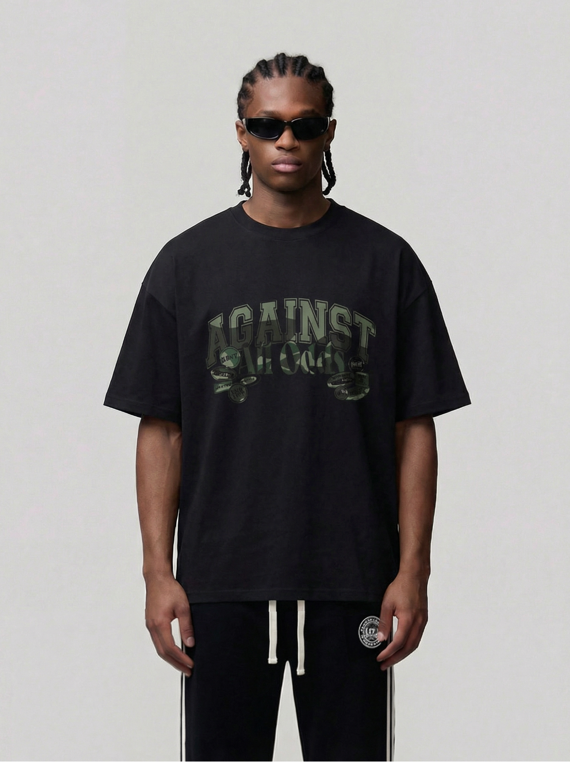 Against All odds Camo Black Tshirt