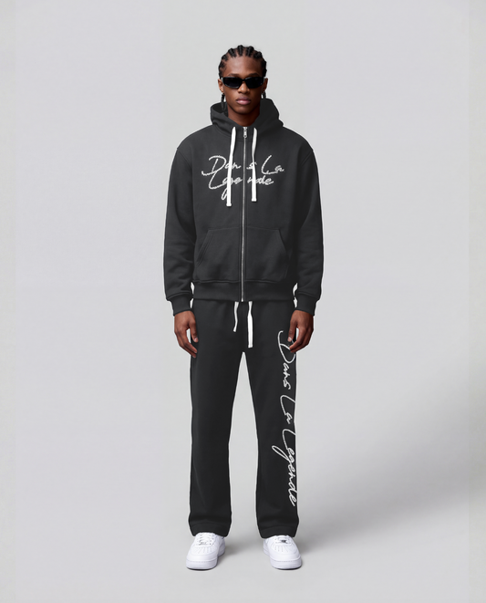 Dans La Legende Dark Grey Zipup Hoodie