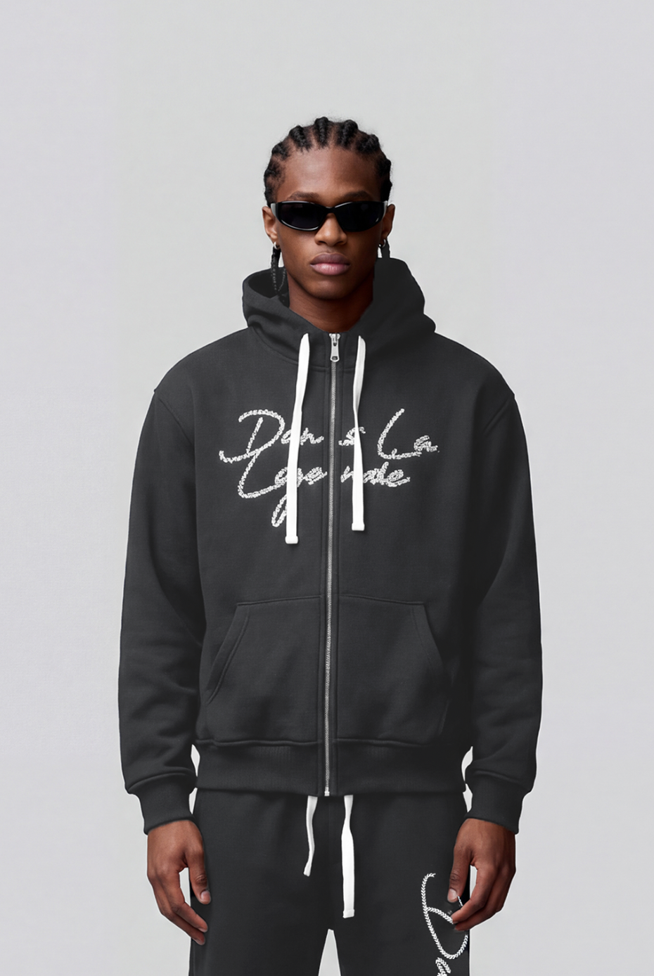 Dans La Legende Dark Grey Zipup Hoodie