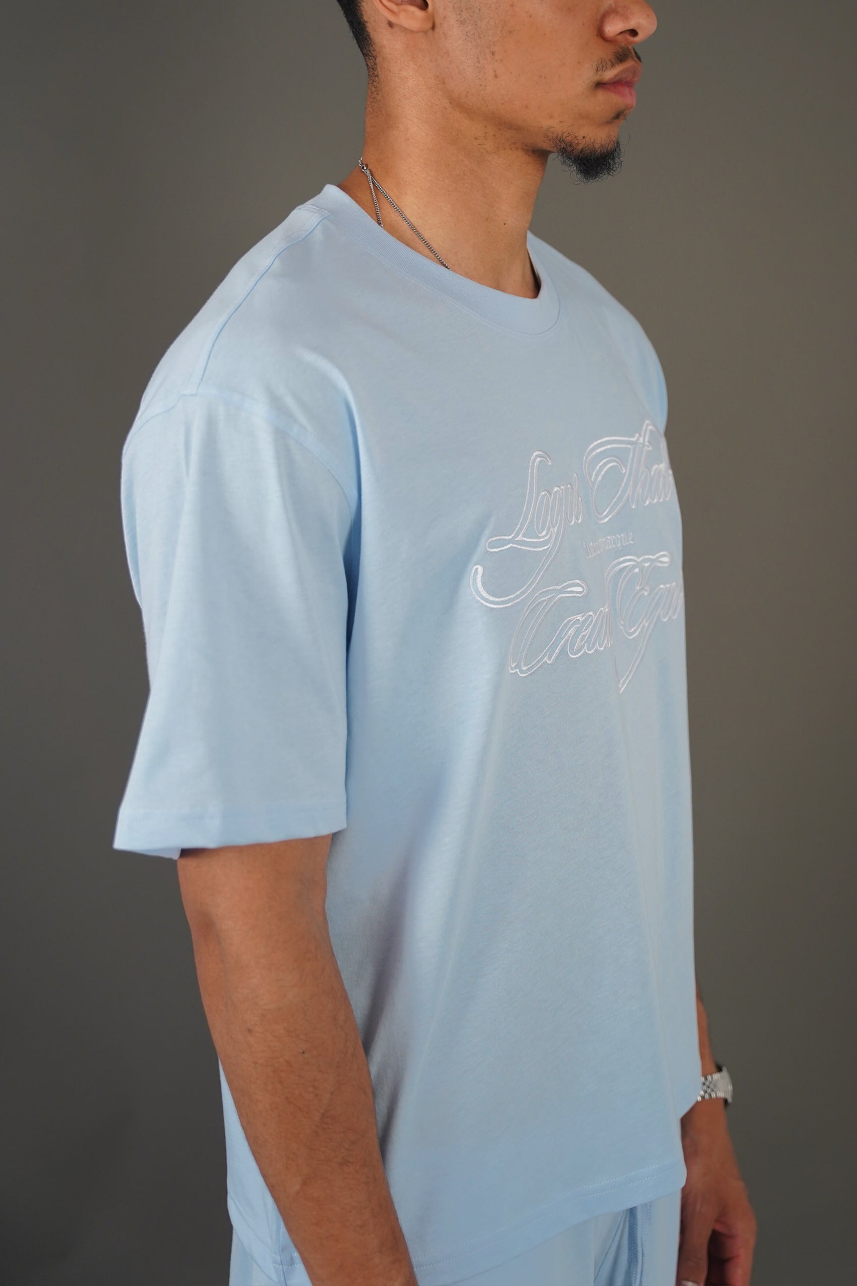 Baby Blue Seventeen Tshirt Short Set